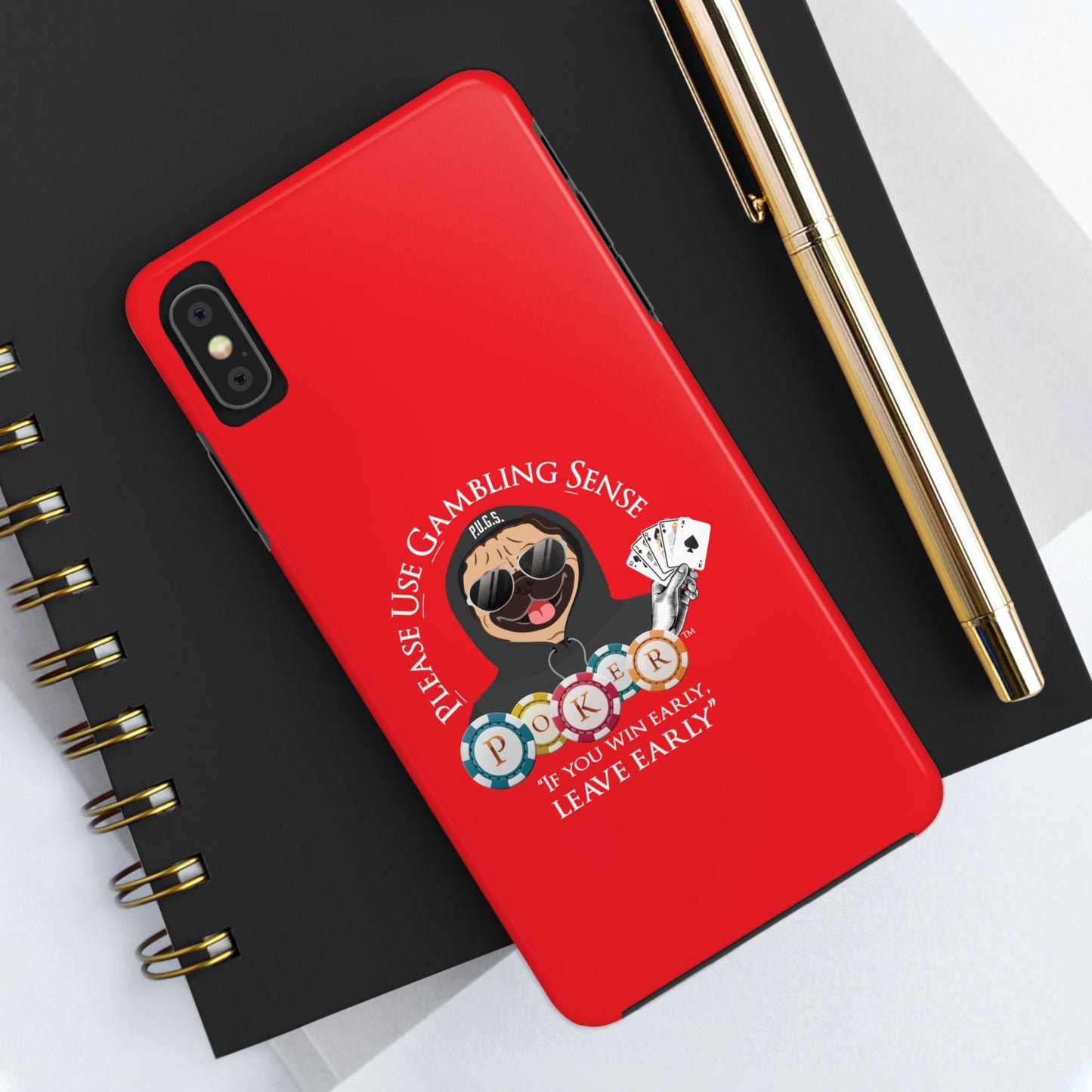 Poker “Win Early Leave” Early Black Hoodie Tough Phone Cases