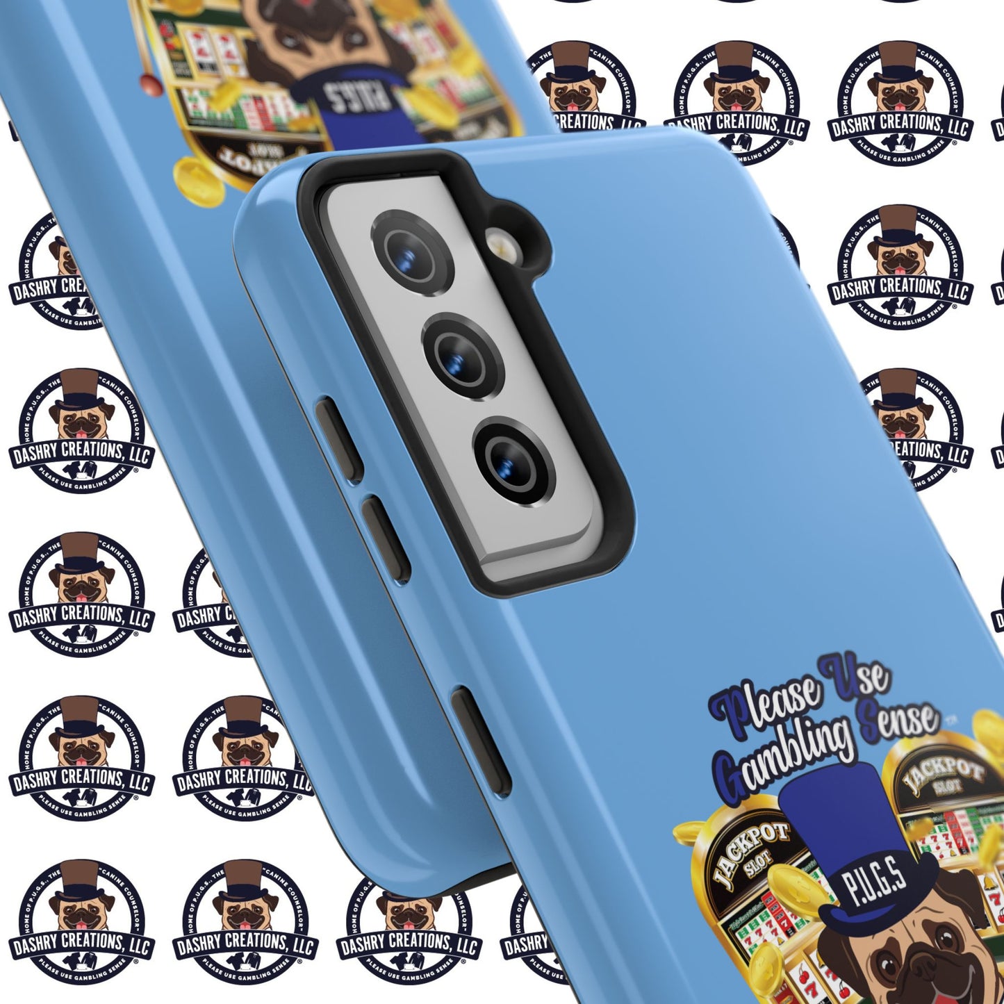 Slots “Everybody’s Got A System” Blue & Black Top Hat Tough Phone Cases