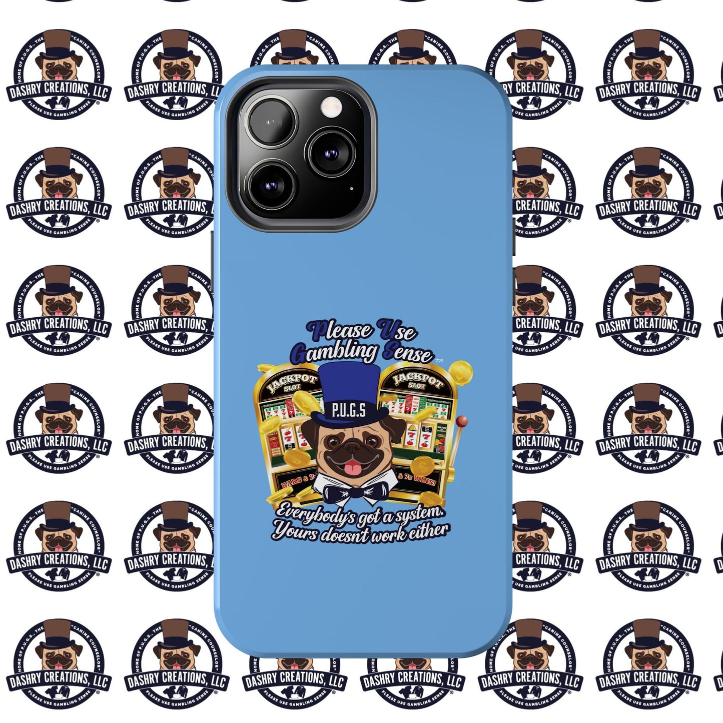 Slots “Everybody’s Got A System” Blue & Black Top Hat Tough Phone Cases