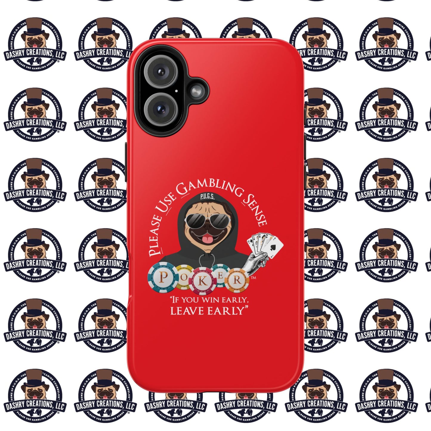 Poker “Win Early Leave” Early Black Hoodie Tough Phone Cases