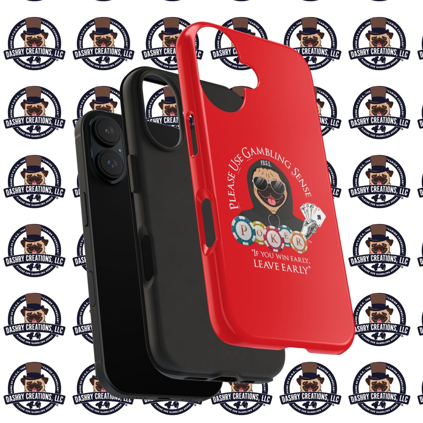 Poker “Win Early Leave” Early Black Hoodie Tough Phone Cases