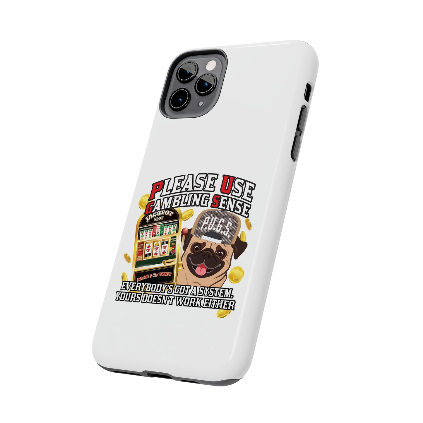 Slots “Everybody’s Got A System” Tan & White Backwards Baseball Cap Tough Phone Cases