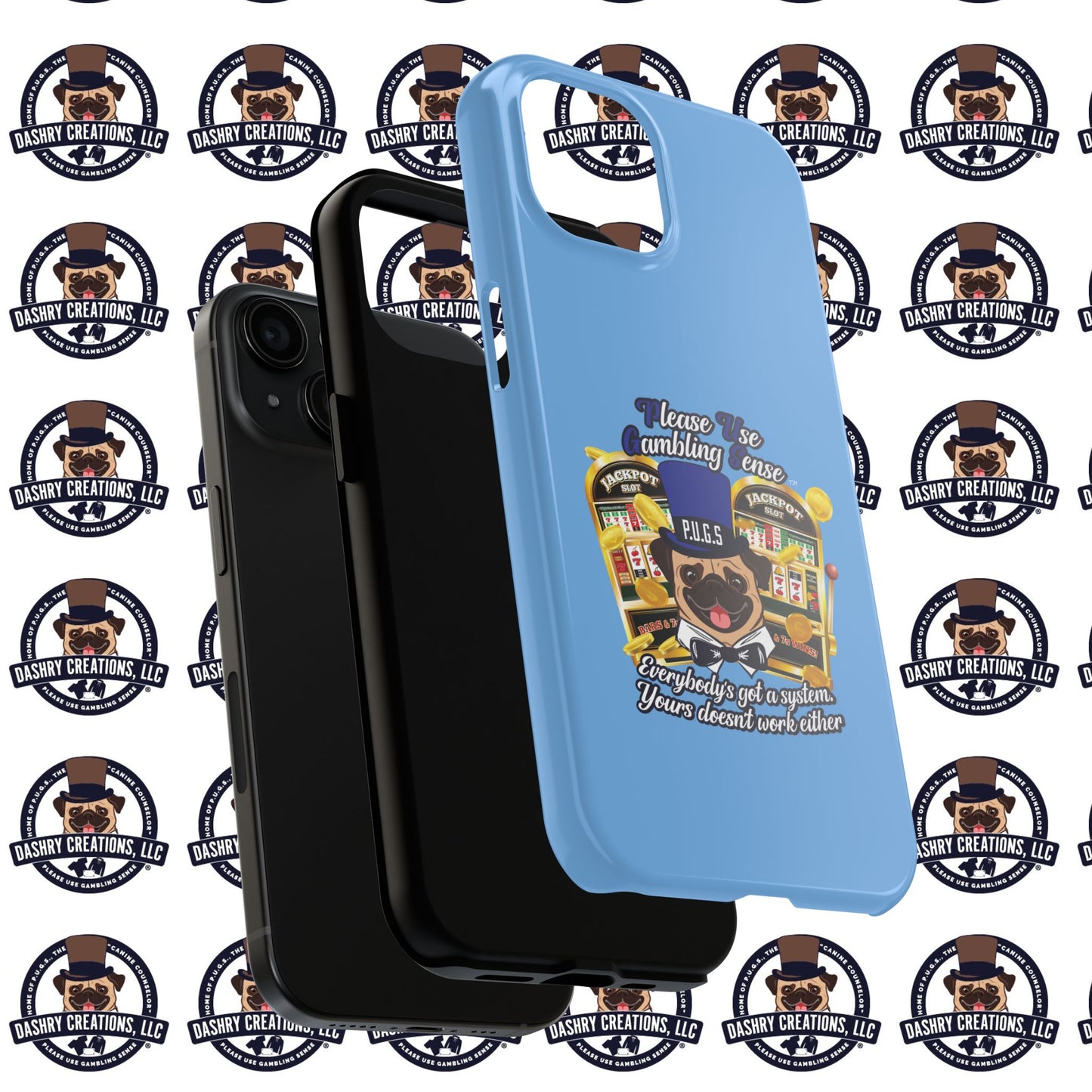 Slots “Everybody’s Got A System” Blue & Black Top Hat Tough Phone Cases