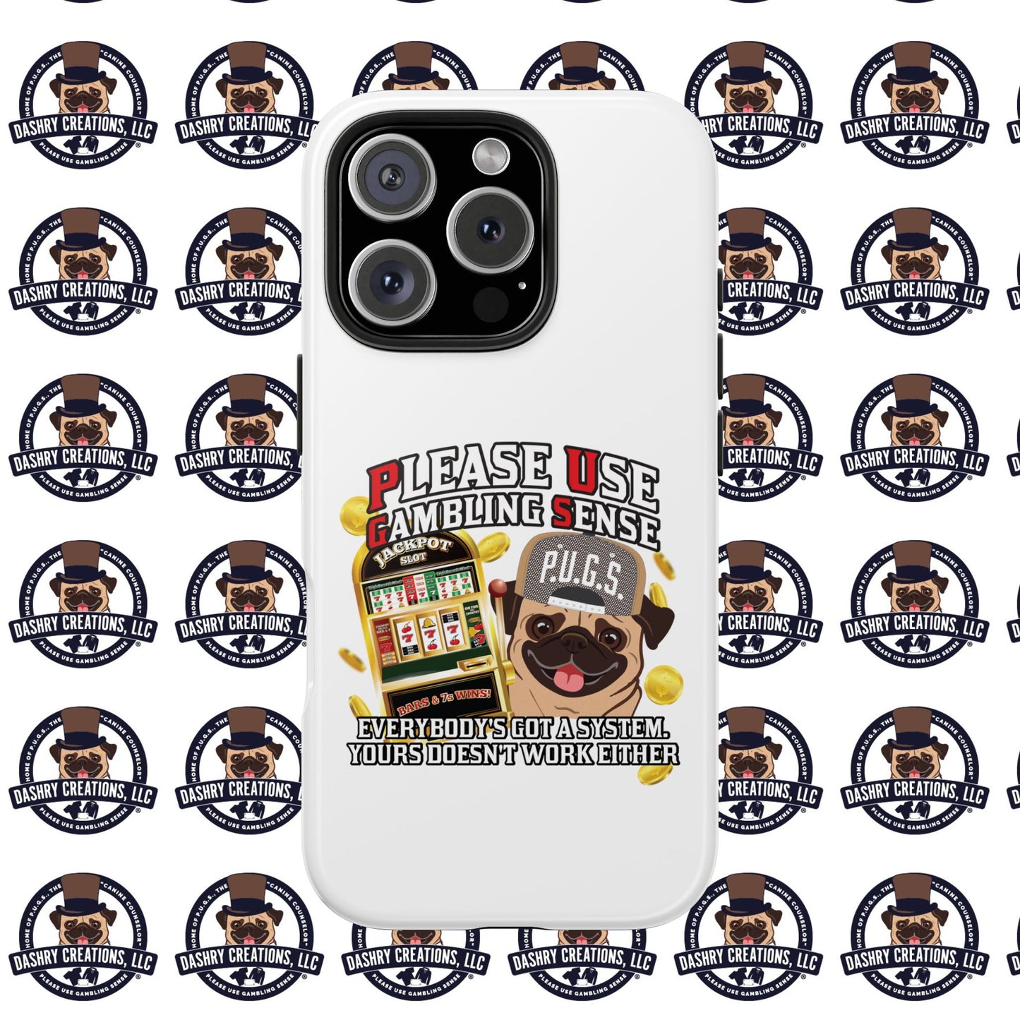 Slots “Everybody’s Got A System” Tan & White Backwards Baseball Cap Tough Phone Cases