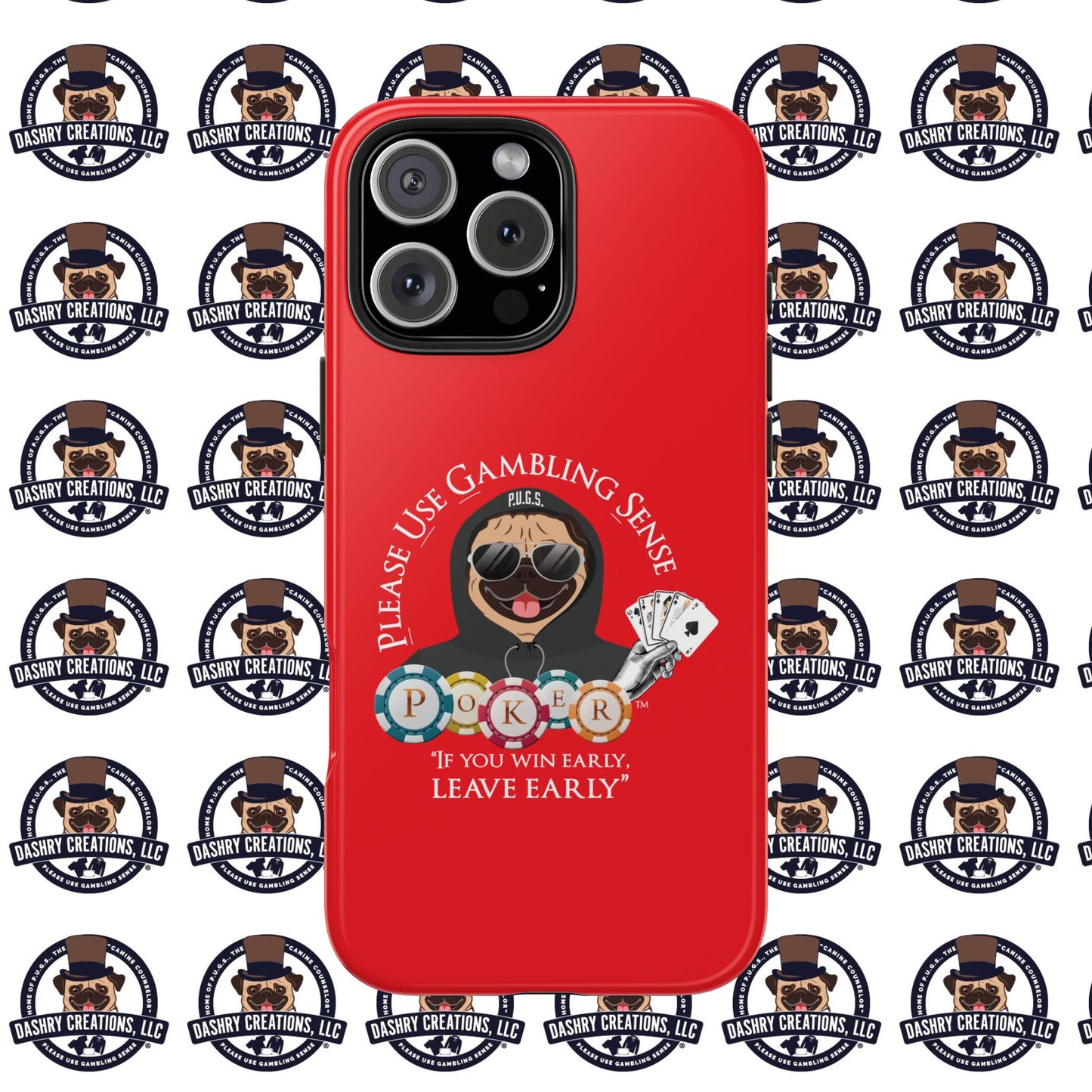 Poker “Win Early Leave” Early Black Hoodie Tough Phone Cases