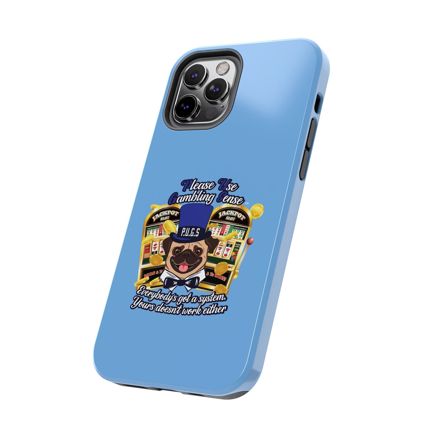 Slots “Everybody’s Got A System” Blue & Black Top Hat Tough Phone Cases