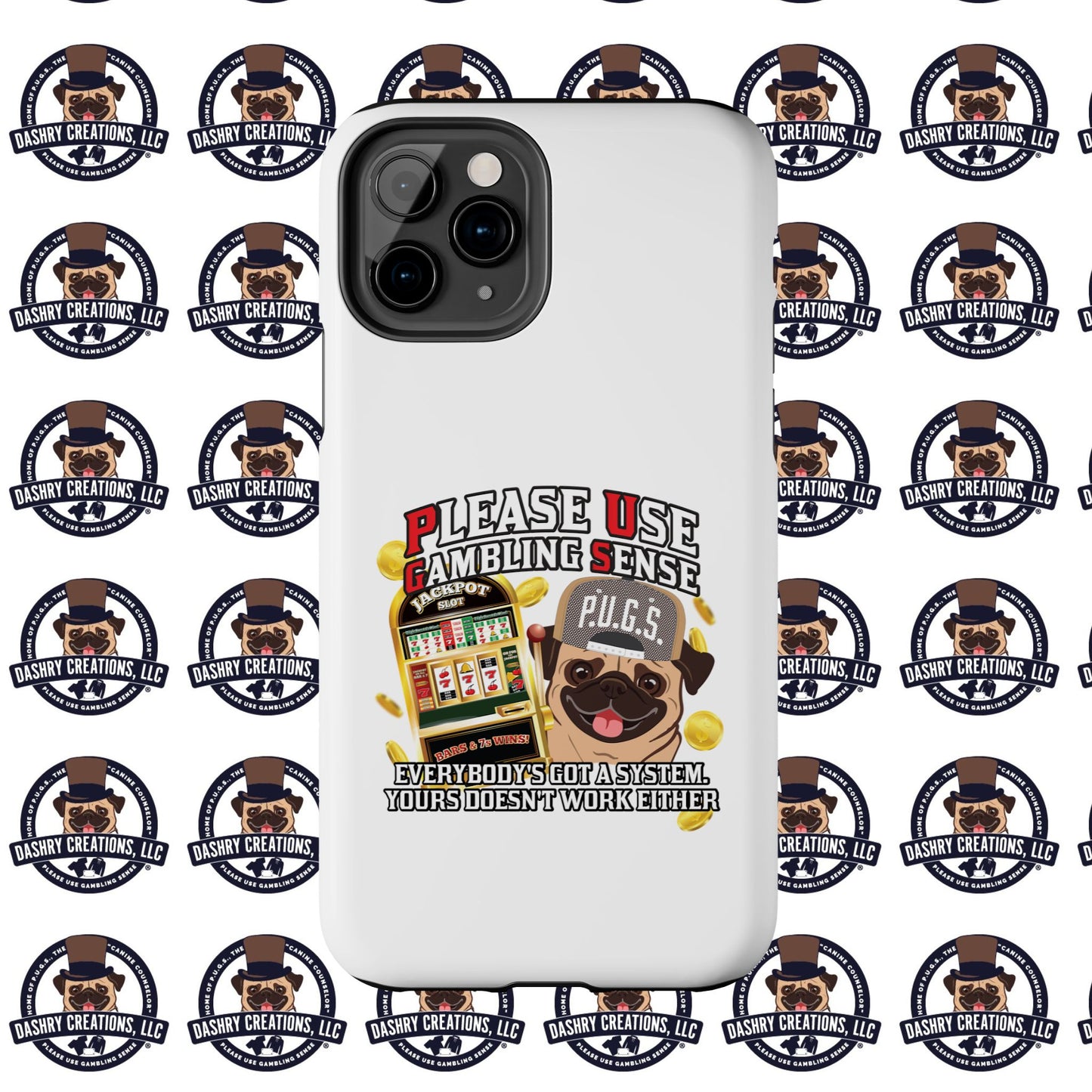Slots “Everybody’s Got A System” Tan & White Backwards Baseball Cap Tough Phone Cases