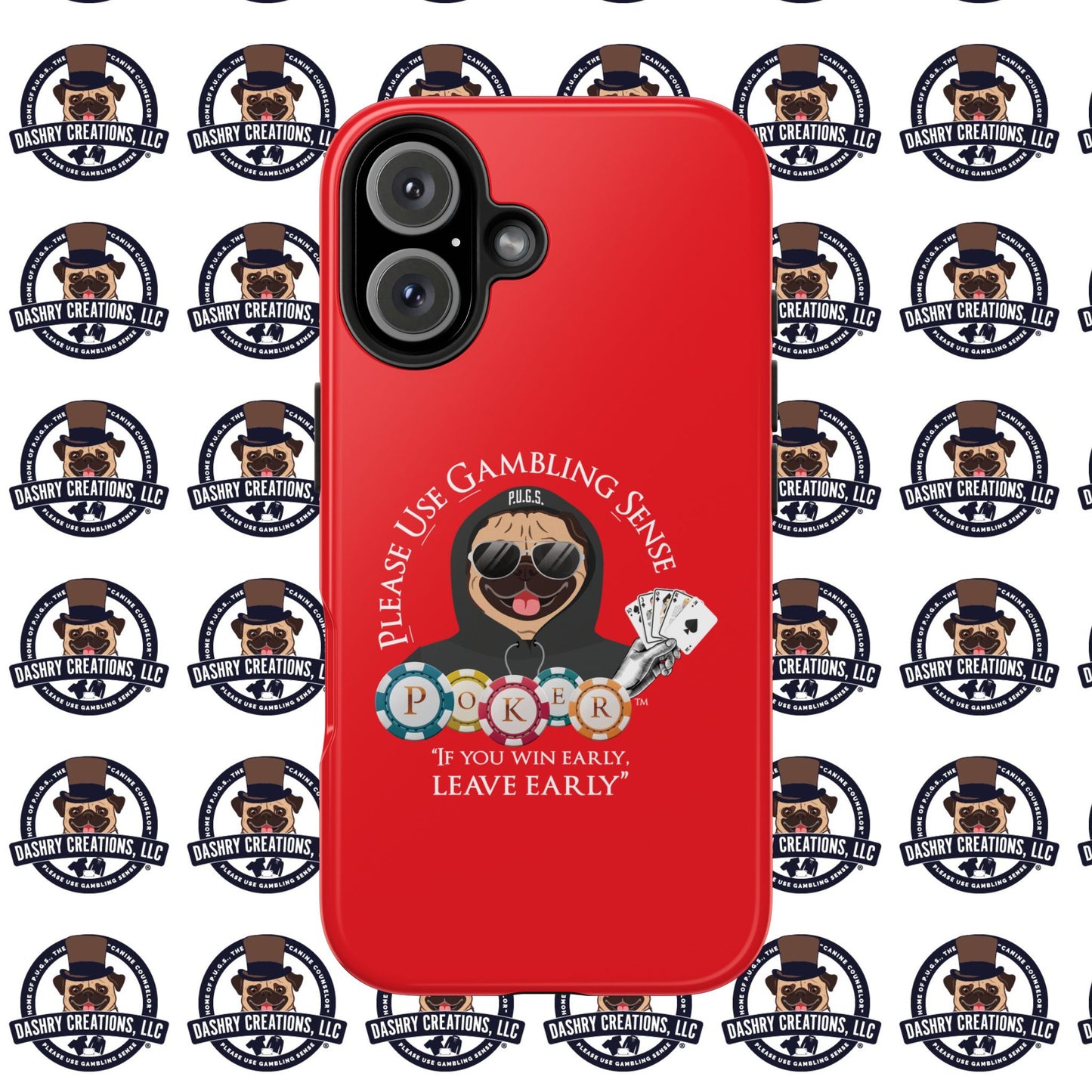Poker “Win Early Leave” Early Black Hoodie Tough Phone Cases