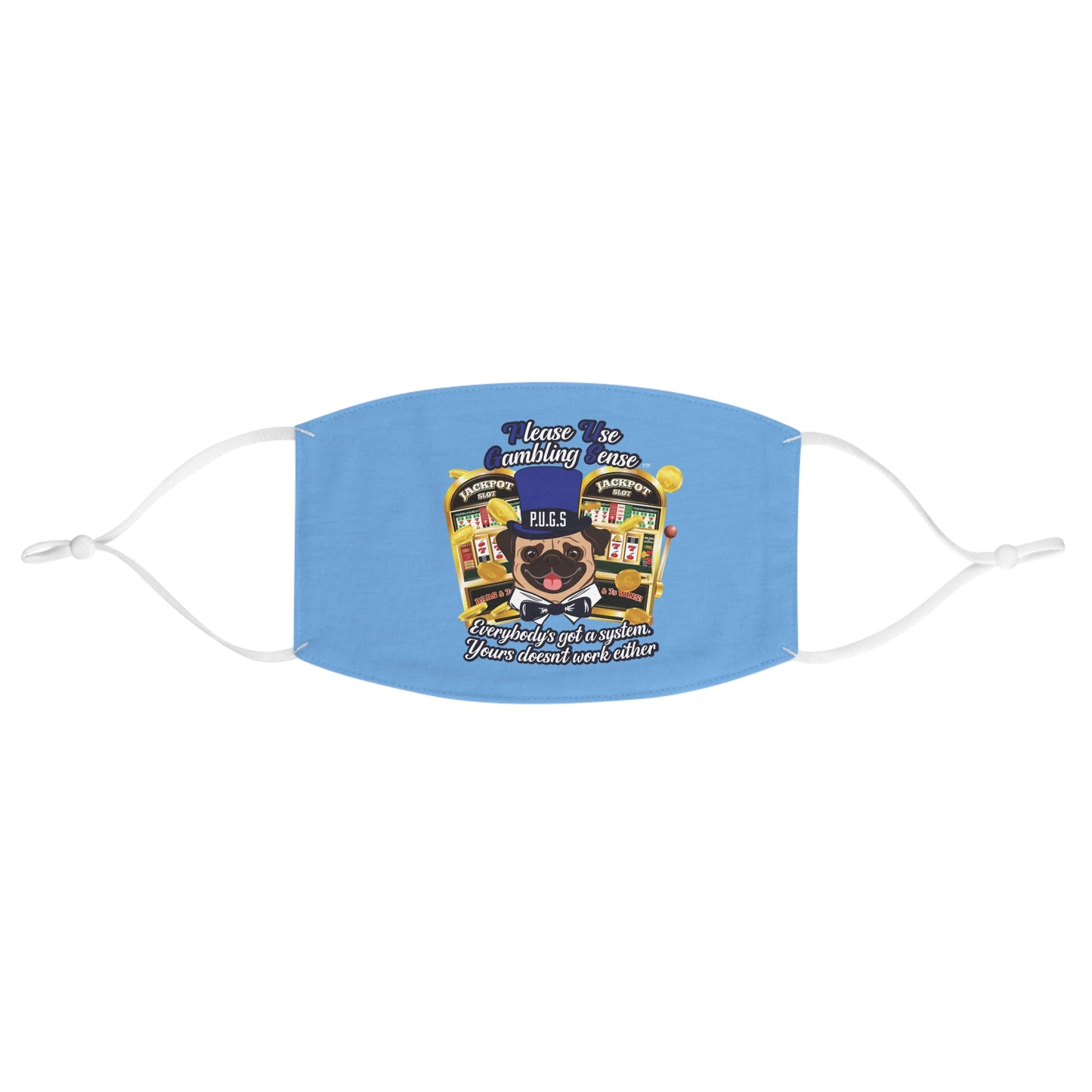 Slots “Everybody’s Got A System” Blue & Black Top Hat Fabric Face Mask