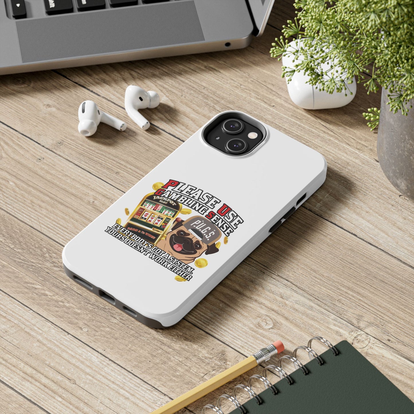 Slots “Everybody’s Got A System” Tan & White Backwards Baseball Cap Tough Phone Cases