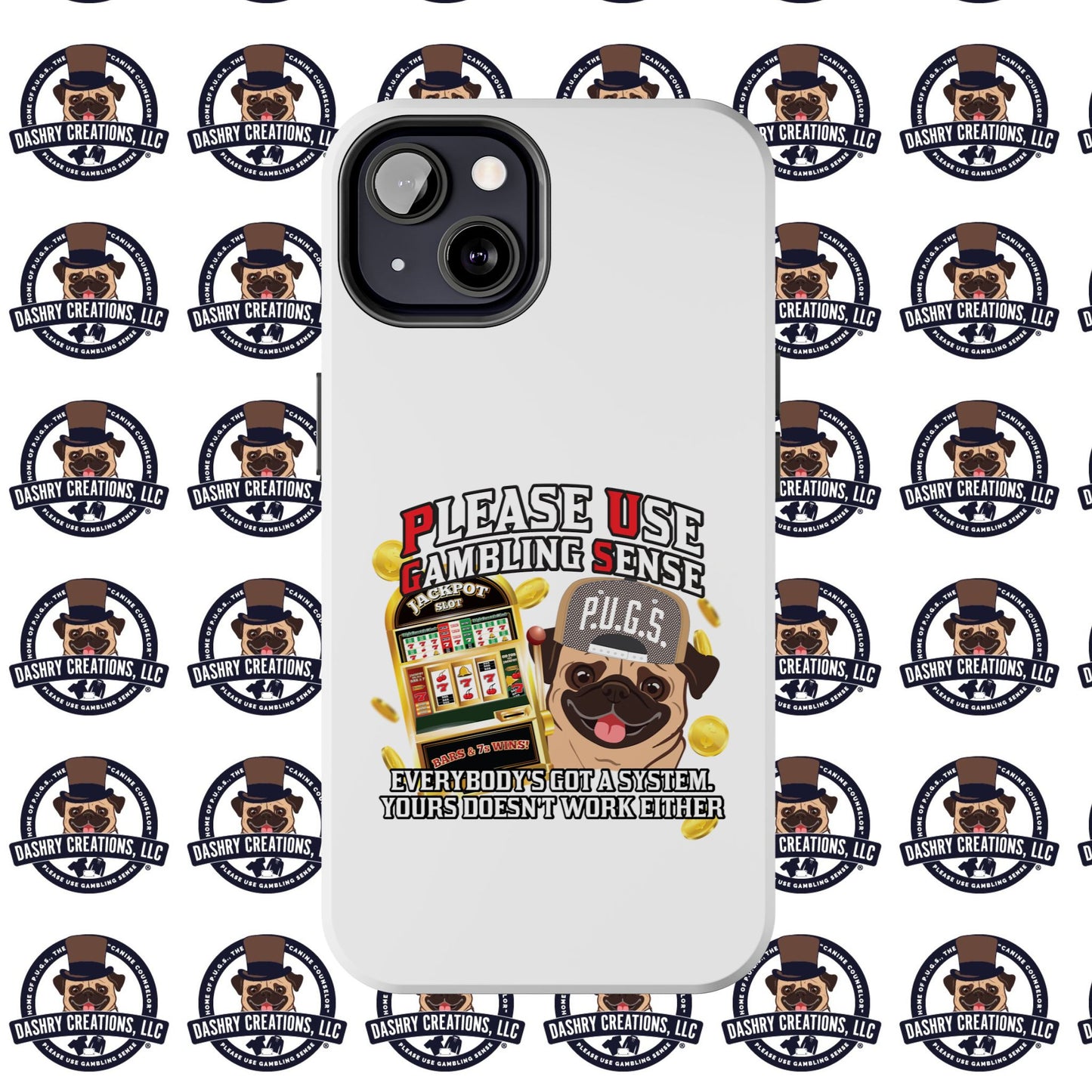 Slots “Everybody’s Got A System” Tan & White Backwards Baseball Cap Tough Phone Cases