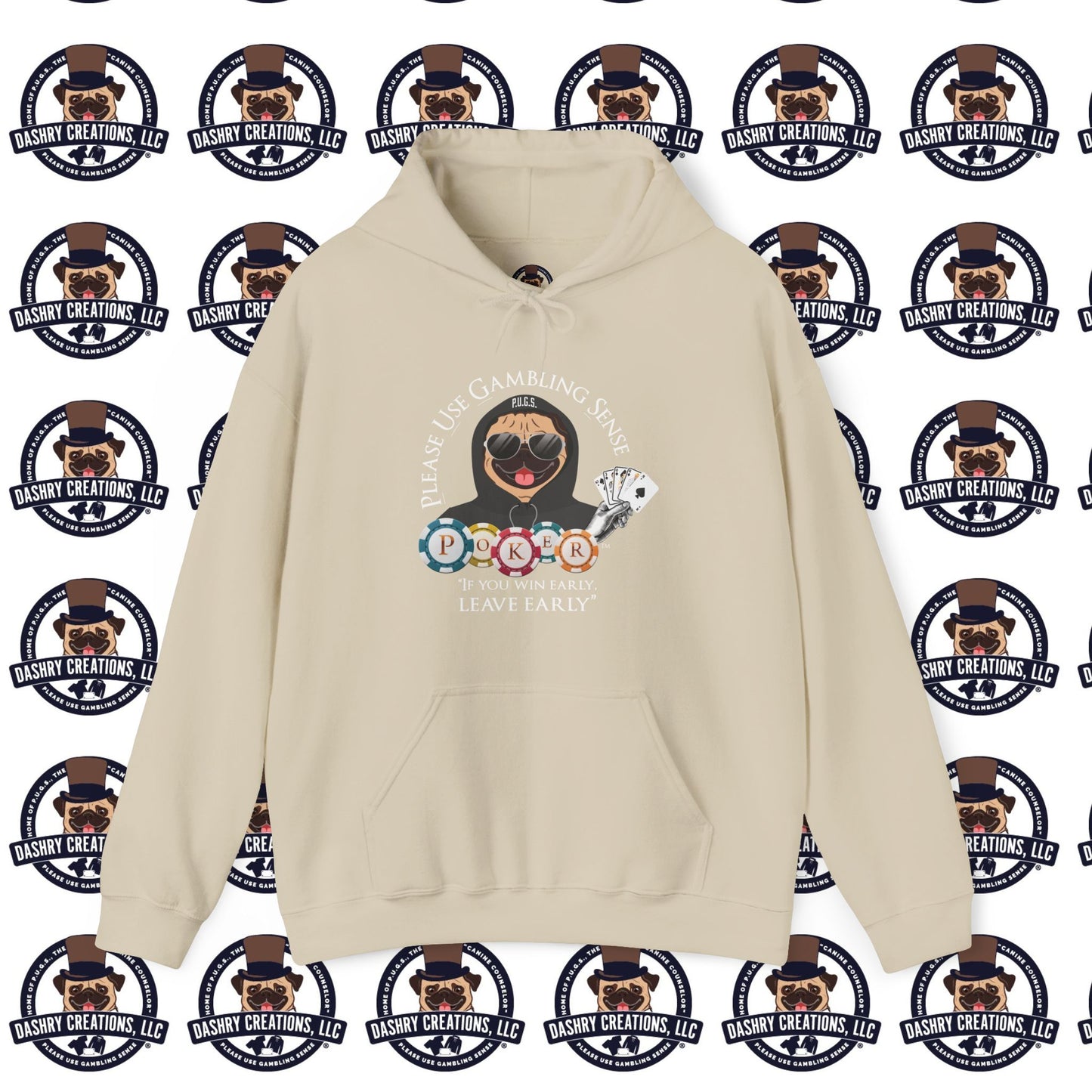 Poker “Win Early Leave” Early Black Hoodie Unisex Heavy Blend™ Hooded Sweatshirt