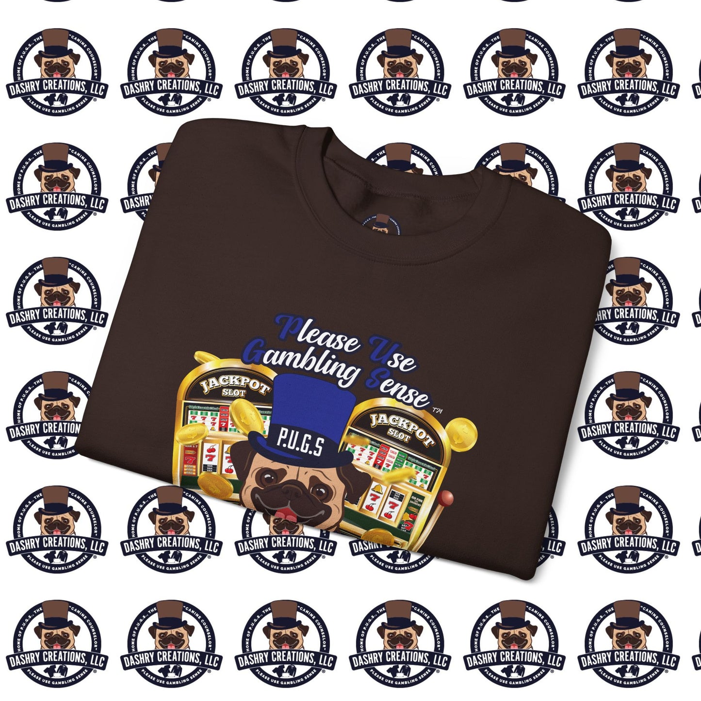 Slots “Everybody’s Got A System” Blue & Black Top Hat Unisex Heavy Blend™ Crewneck Sweatshirt