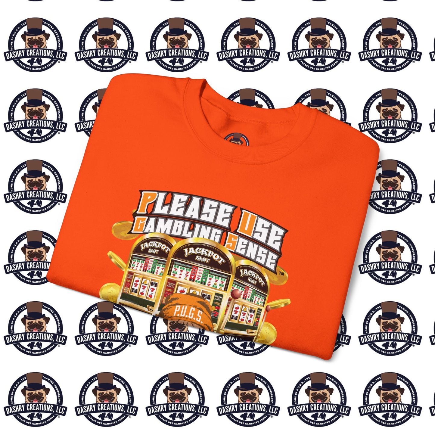 Slots “Everybody’s Got A System” Orange Wool Cap Unisex Heavy Blend™ Crewneck Sweatshirt