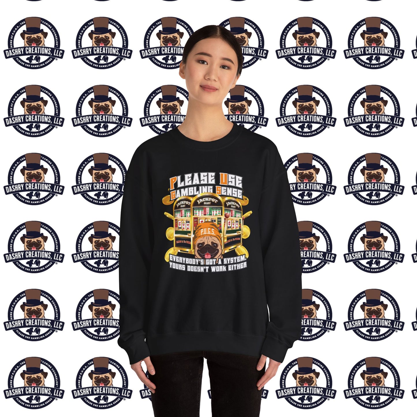 Slots “Everybody’s Got A System” Orange Wool Cap Unisex Heavy Blend™ Crewneck Sweatshirt