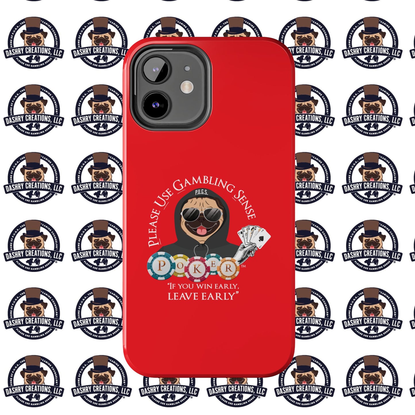 Poker “Win Early Leave” Early Black Hoodie Tough Phone Cases