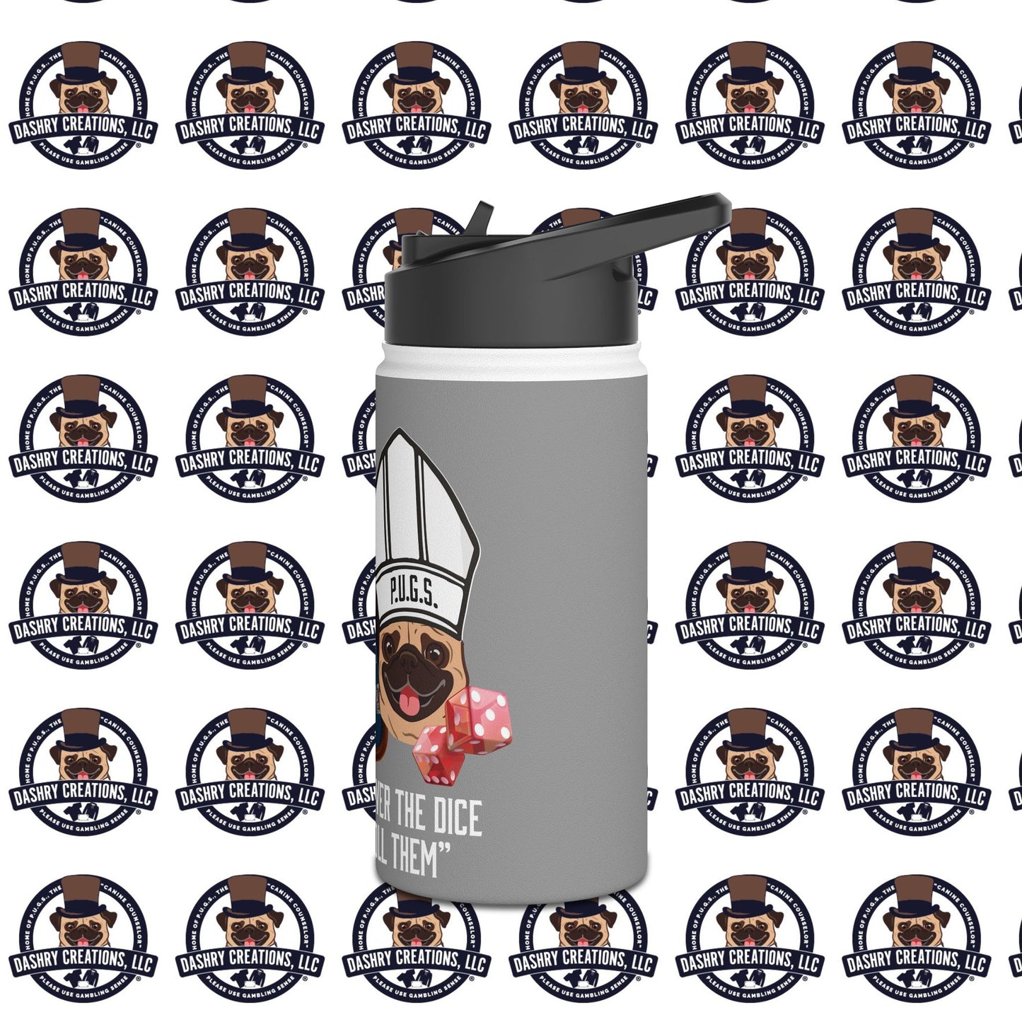 Craps “Praying Over Dice” Bishop’s Mitre Hat Stainless Steel Water Bottle, Standard Lid