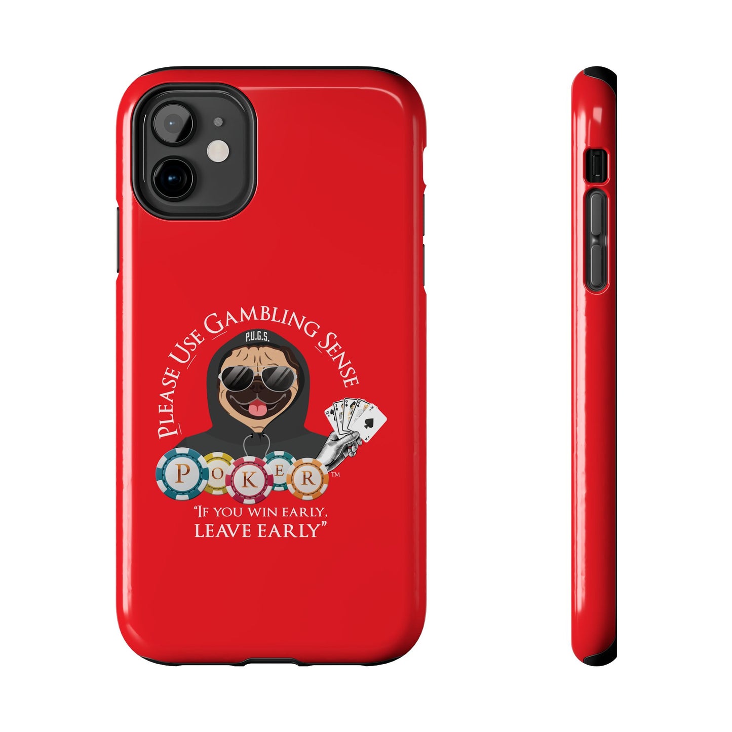 Poker “Win Early Leave” Early Black Hoodie Tough Phone Cases