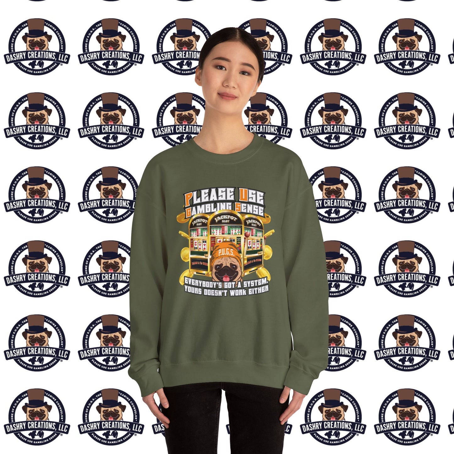 Slots “Everybody’s Got A System” Orange Wool Cap Unisex Heavy Blend™ Crewneck Sweatshirt