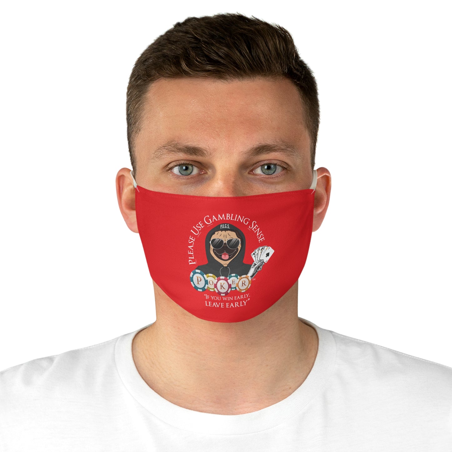 Poker “Win Early Leave” Early Black Hoodie Fabric Face Mask