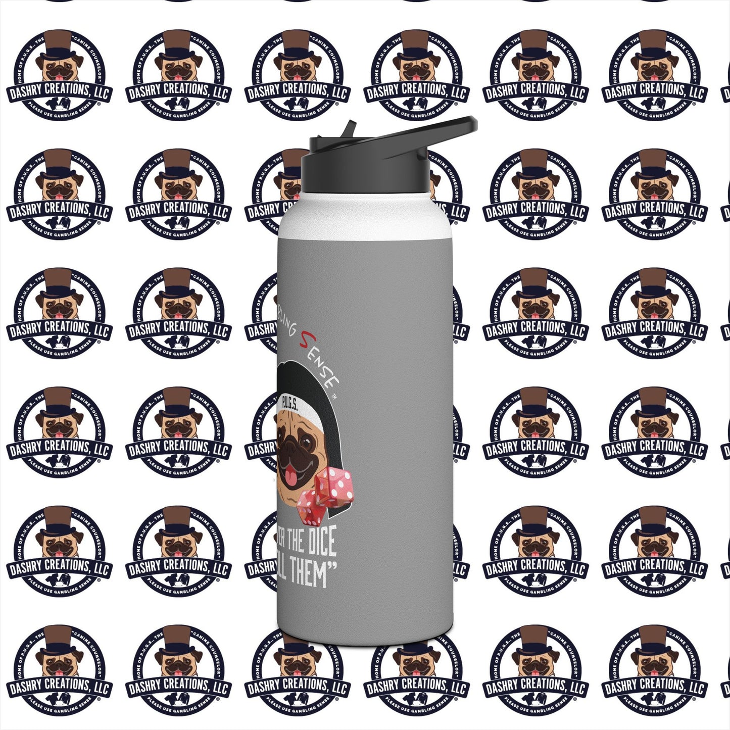 Craps “Praying Over Dice” Nun’s Veil Stainless Steel Water Bottle, Standard Lid