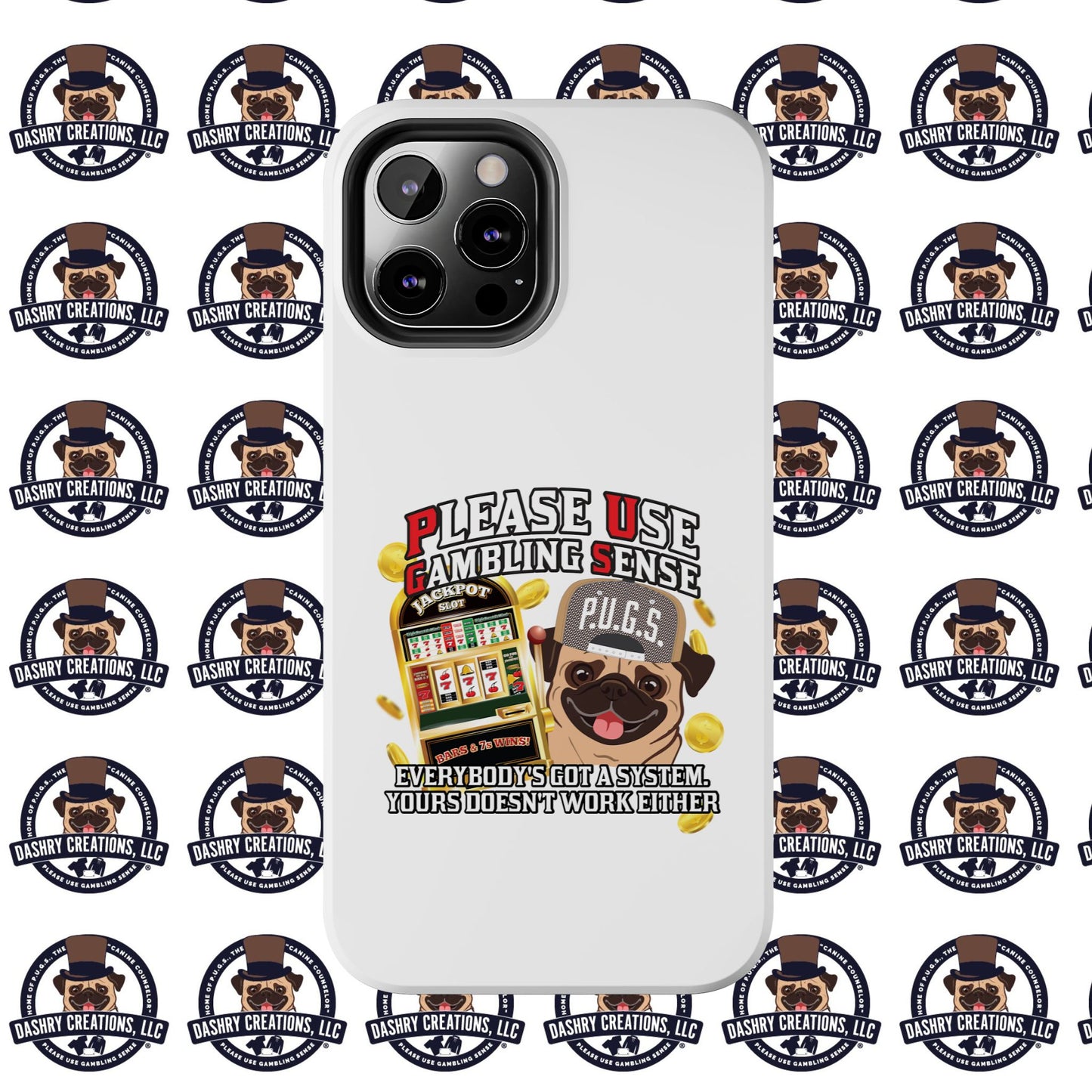 Slots “Everybody’s Got A System” Tan & White Backwards Baseball Cap Tough Phone Cases