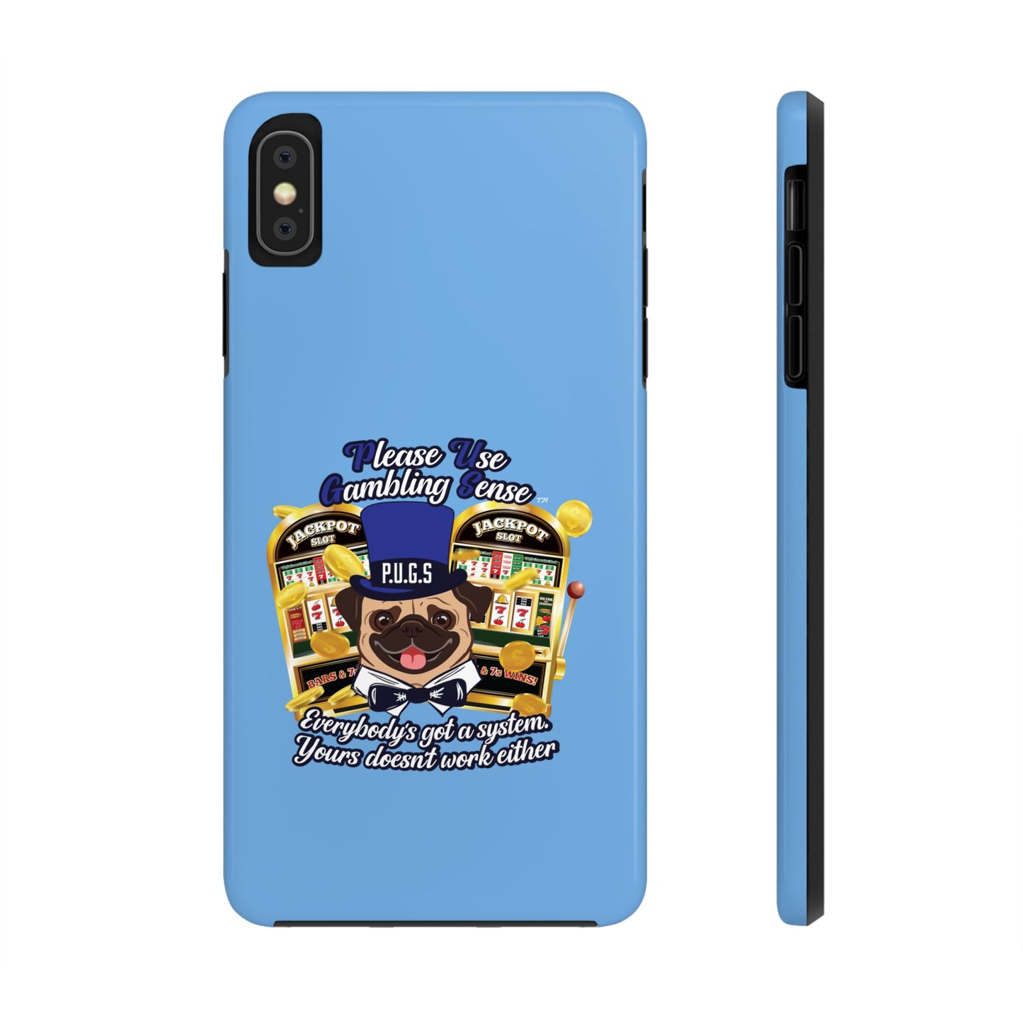 Slots “Everybody’s Got A System” Blue & Black Top Hat Tough Phone Cases