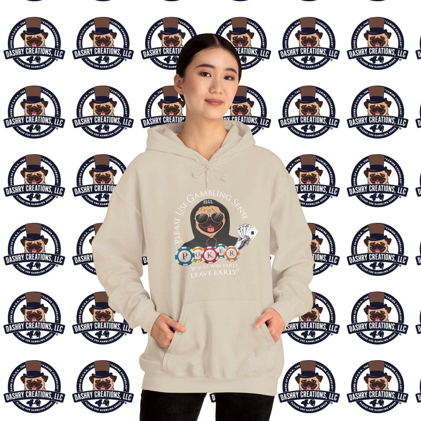 Poker “Win Early Leave” Early Black Hoodie Unisex Heavy Blend™ Hooded Sweatshirt