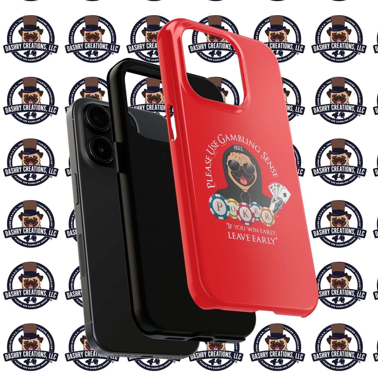 Poker “Win Early Leave” Early Black Hoodie Tough Phone Cases