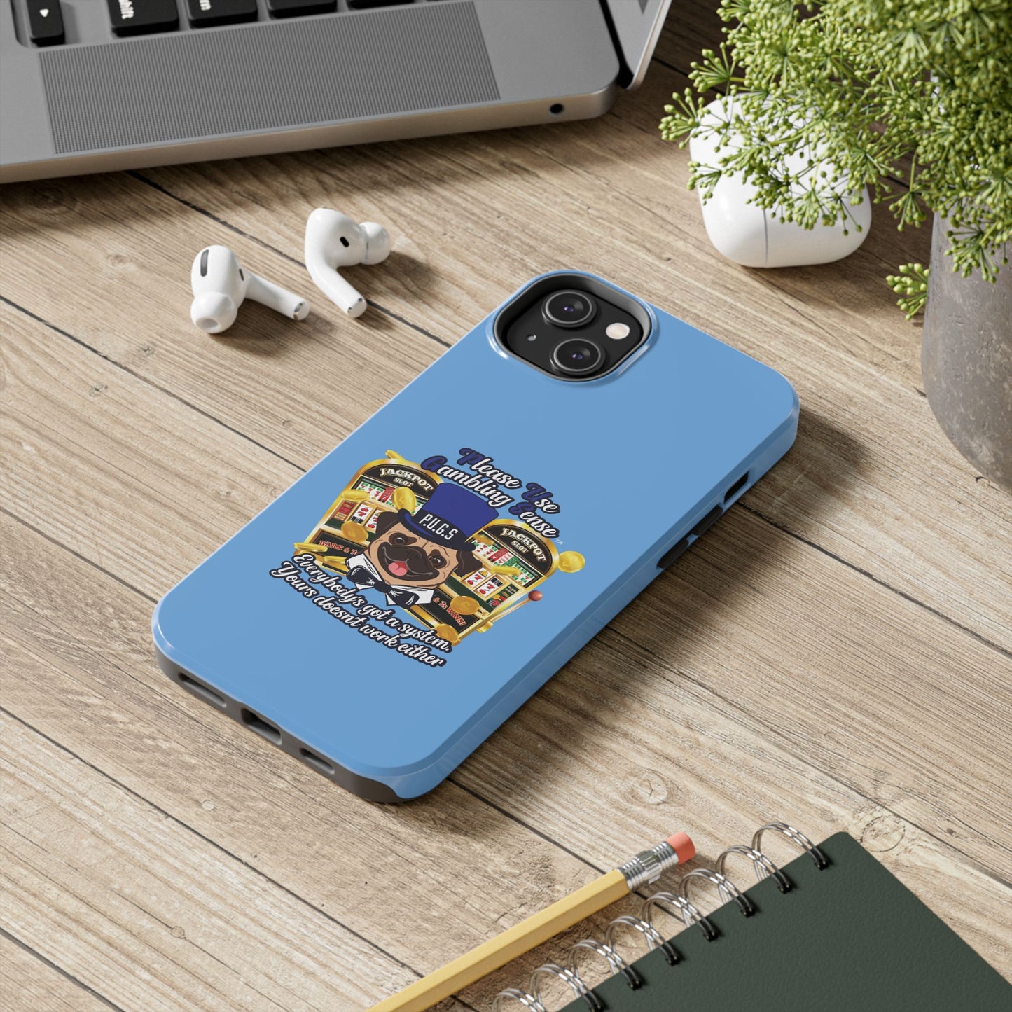 Slots “Everybody’s Got A System” Blue & Black Top Hat Tough Phone Cases