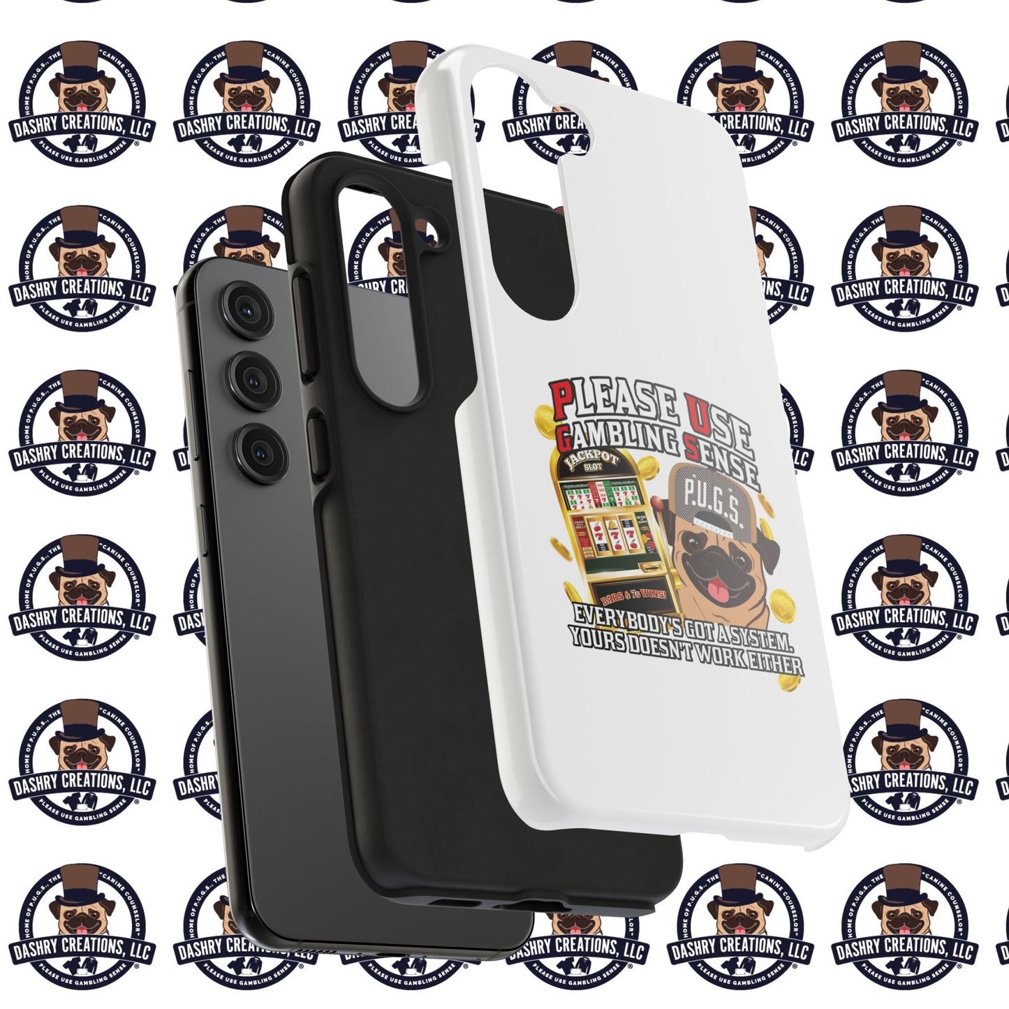 Slots “Everybody’s Got A System” Tan & White Backwards Baseball Cap Tough Phone Cases