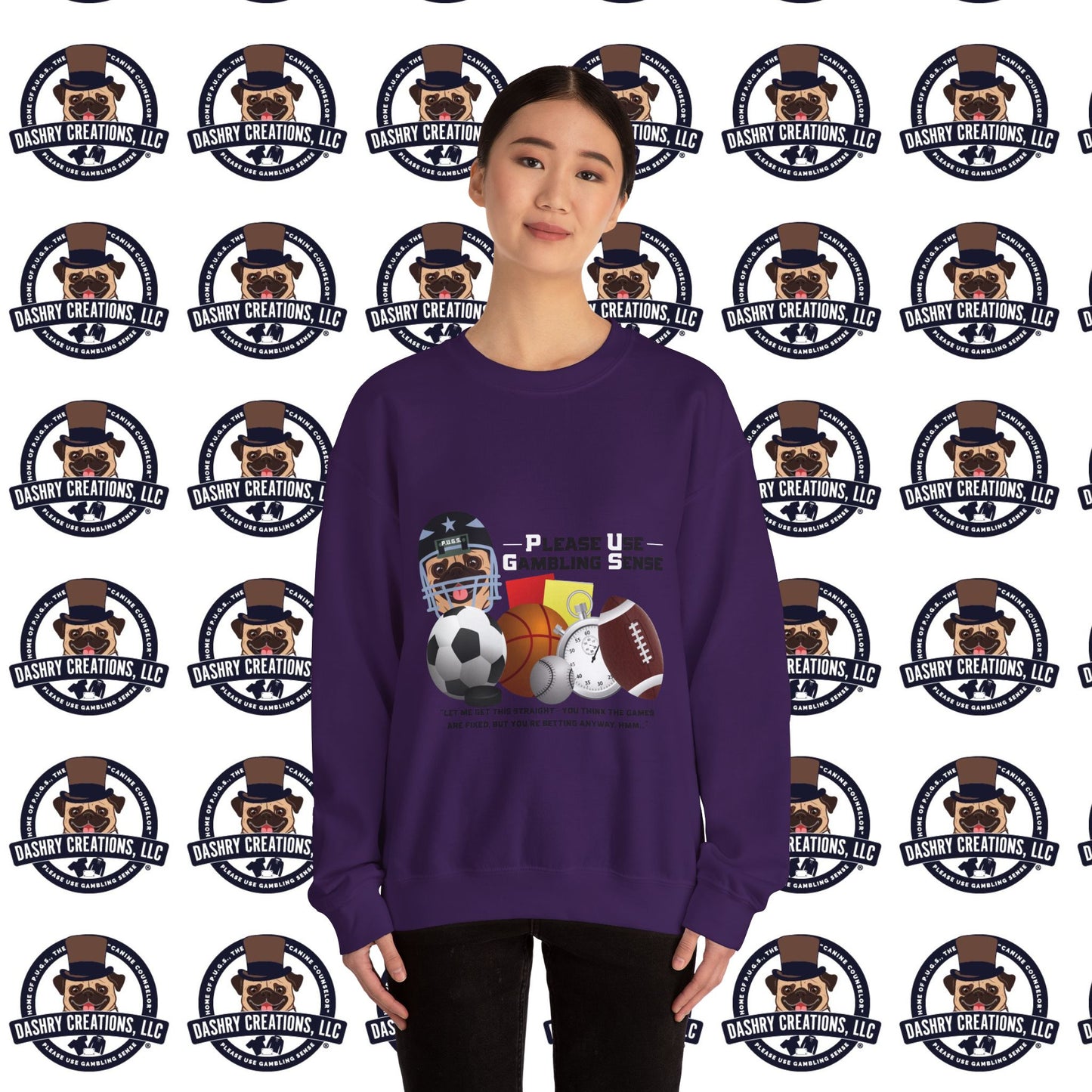 Sports Betting “Games Are Fixed” Helmet Unisex Heavy Blend™ Crewneck Sweatshirt