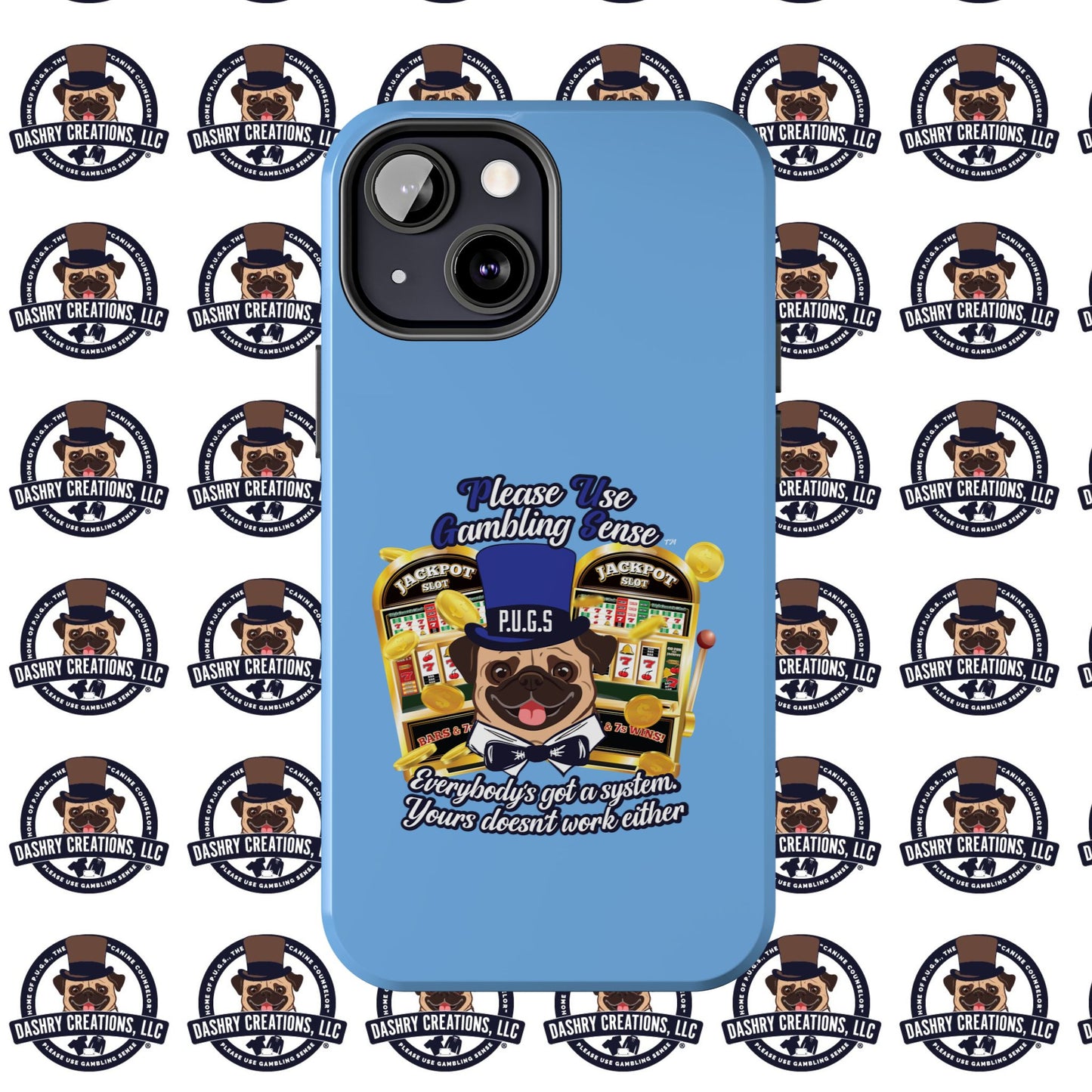 Slots “Everybody’s Got A System” Blue & Black Top Hat Tough Phone Cases