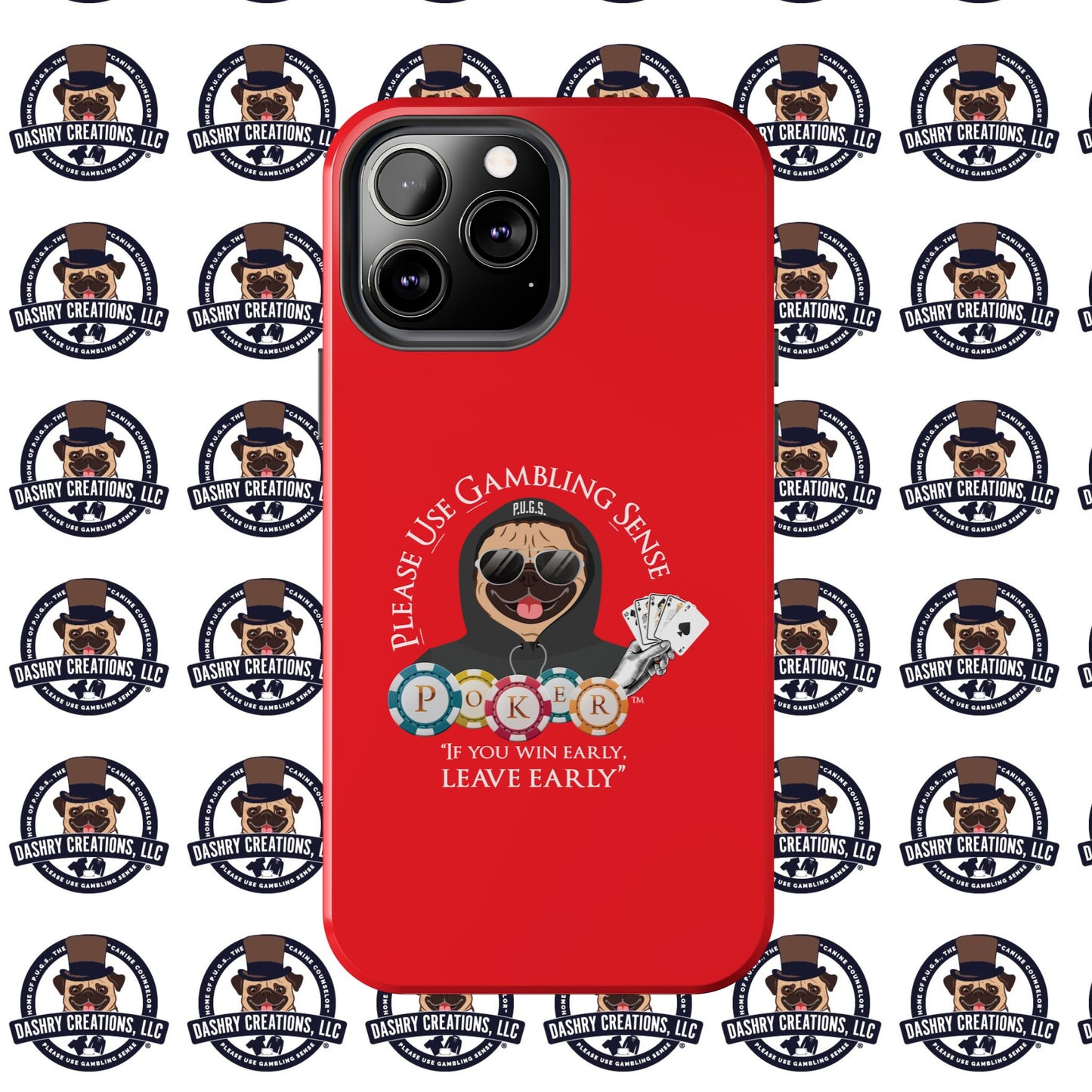 Poker “Win Early Leave” Early Black Hoodie Tough Phone Cases