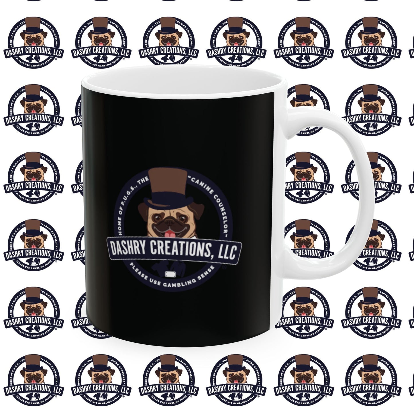 Slots “Everybody’s Got A System” Tan & White Backwards Baseball Cap Ceramic Mug, (11oz, 15oz)