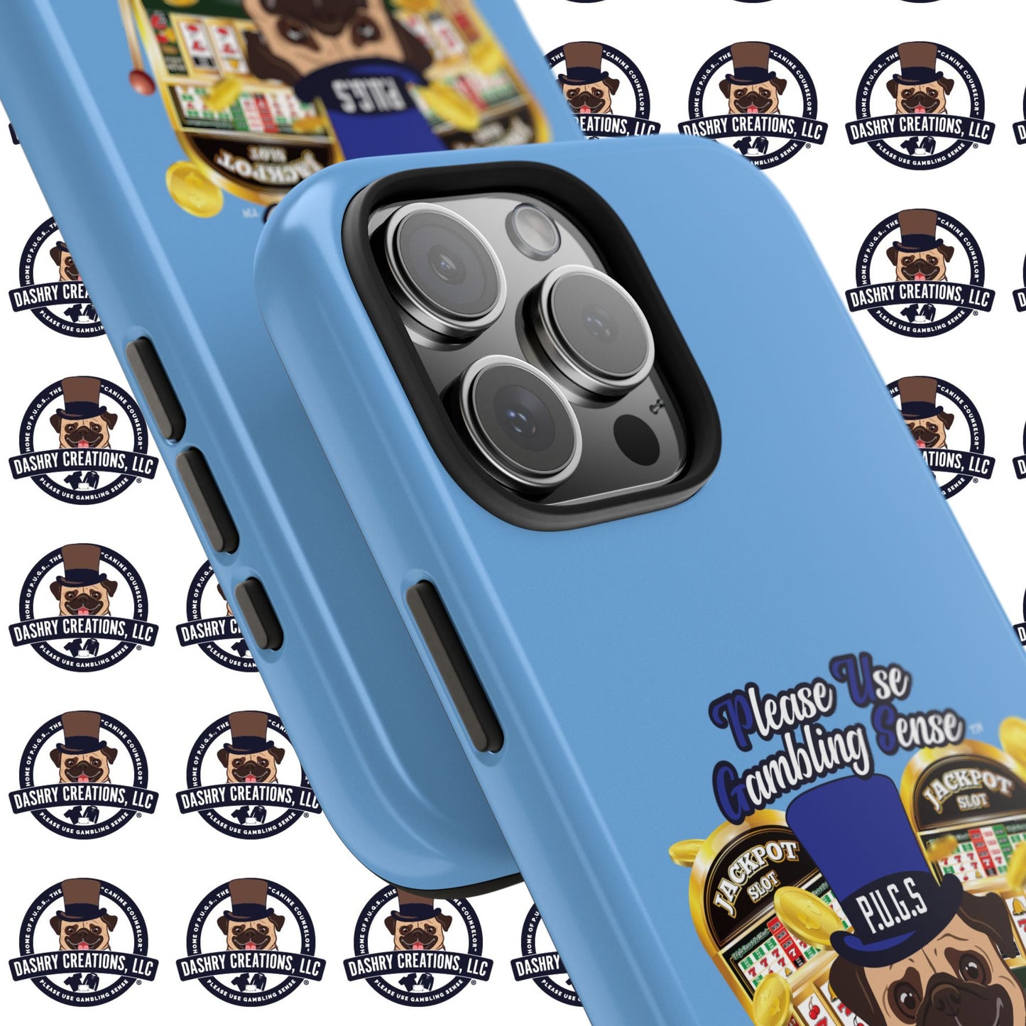 Slots “Everybody’s Got A System” Blue & Black Top Hat Tough Phone Cases
