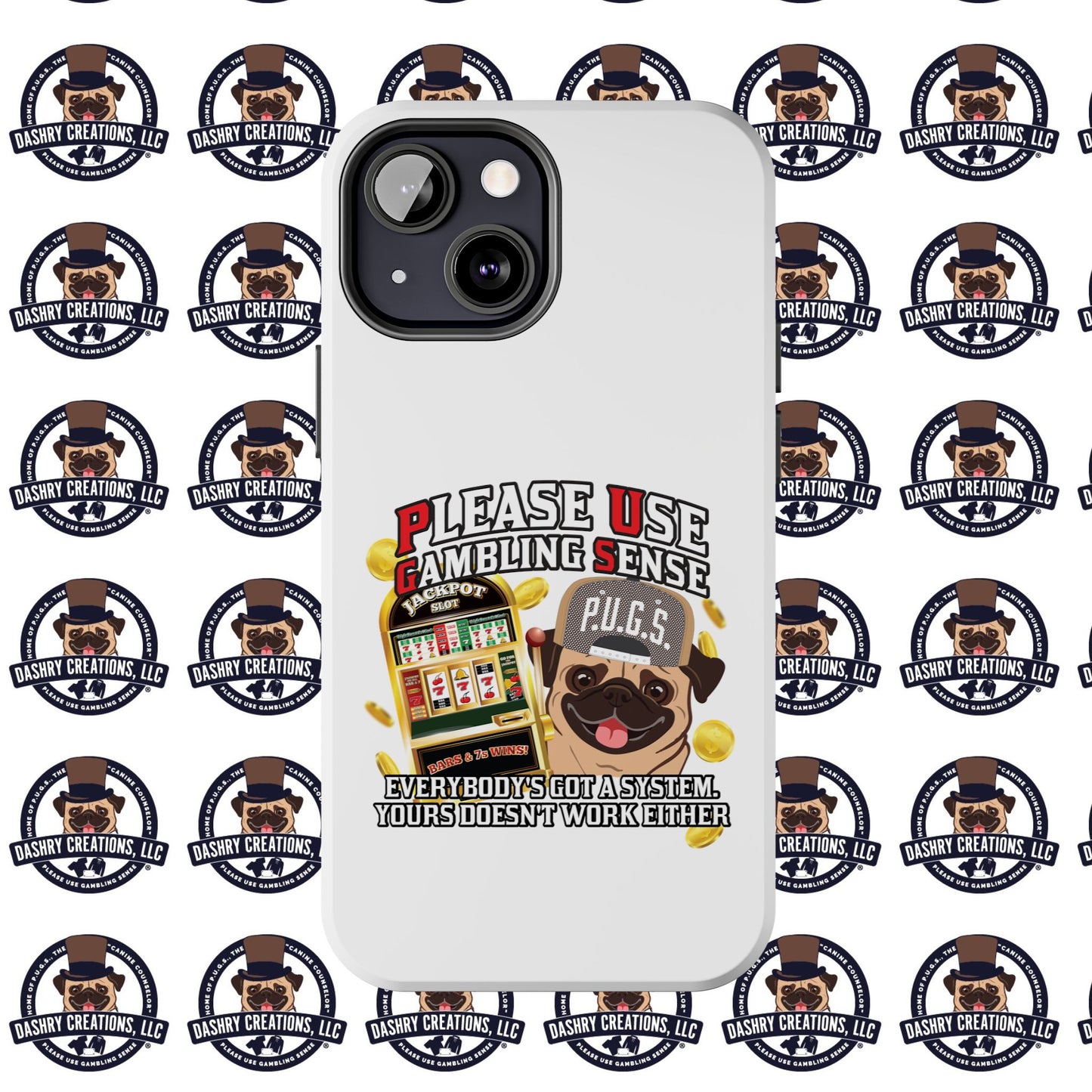Slots “Everybody’s Got A System” Tan & White Backwards Baseball Cap Tough Phone Cases
