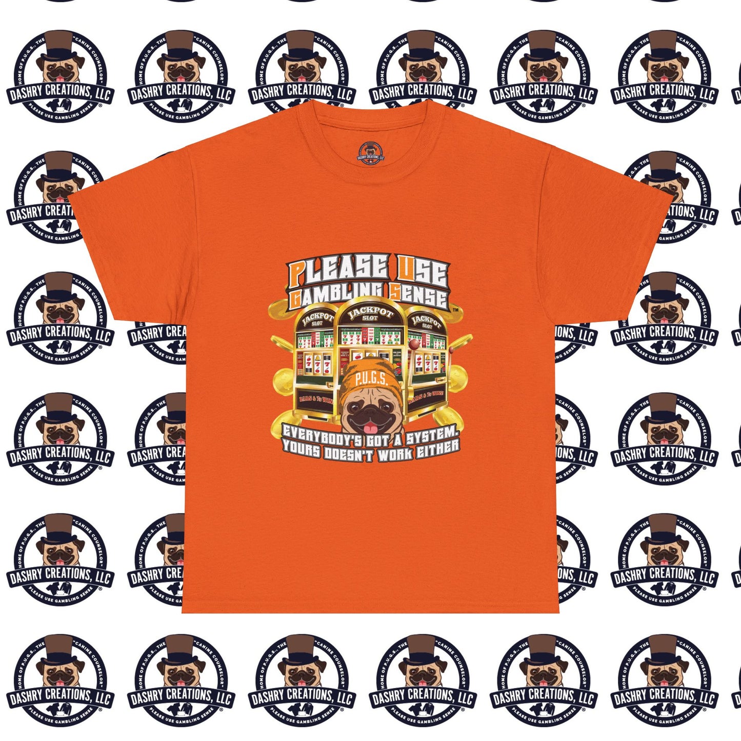 Slots “Everybody’s Got A System” Orange Wool Cap Unisex Heavy Cotton Tee