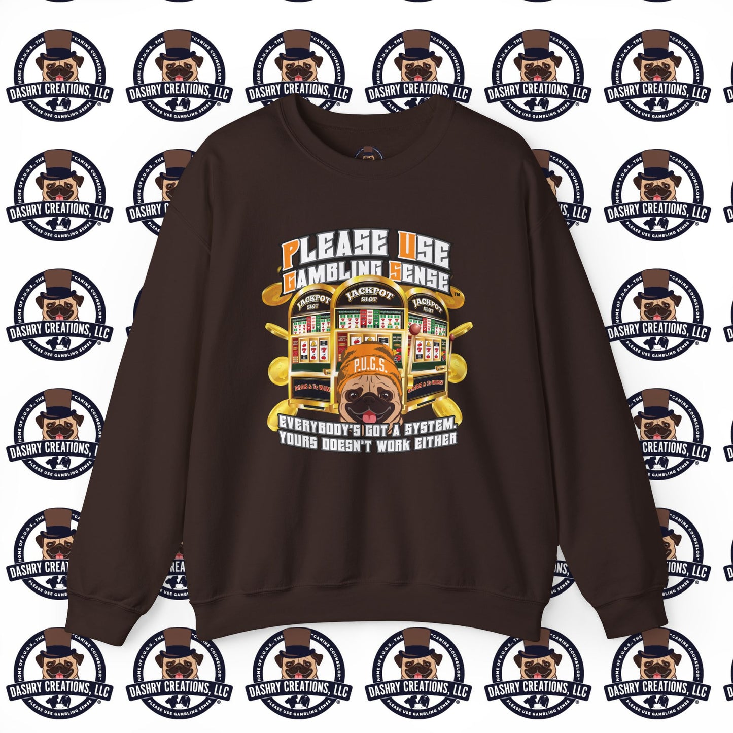 Slots “Everybody’s Got A System” Orange Wool Cap Unisex Heavy Blend™ Crewneck Sweatshirt