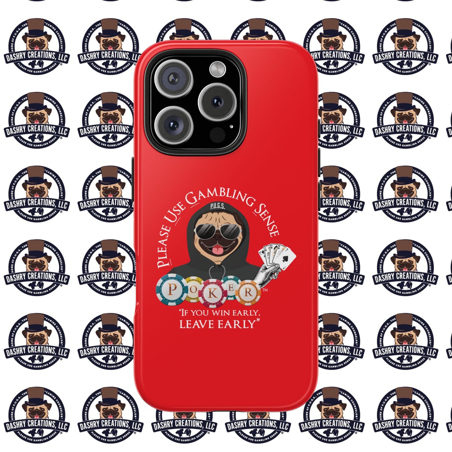 Poker “Win Early Leave” Early Black Hoodie Tough Phone Cases
