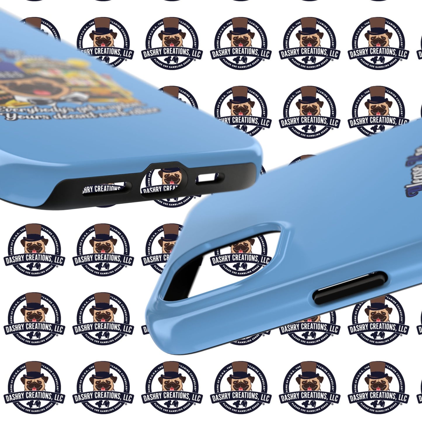 Slots “Everybody’s Got A System” Blue & Black Top Hat Tough Phone Cases