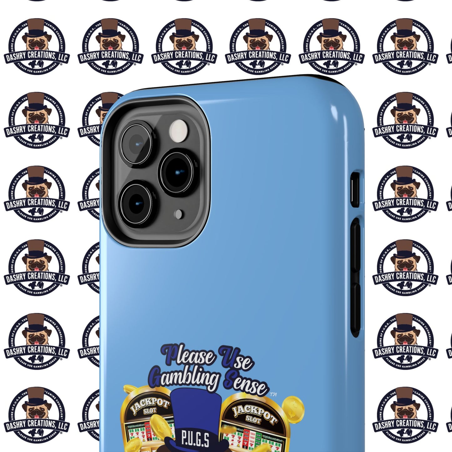 Slots “Everybody’s Got A System” Blue & Black Top Hat Tough Phone Cases