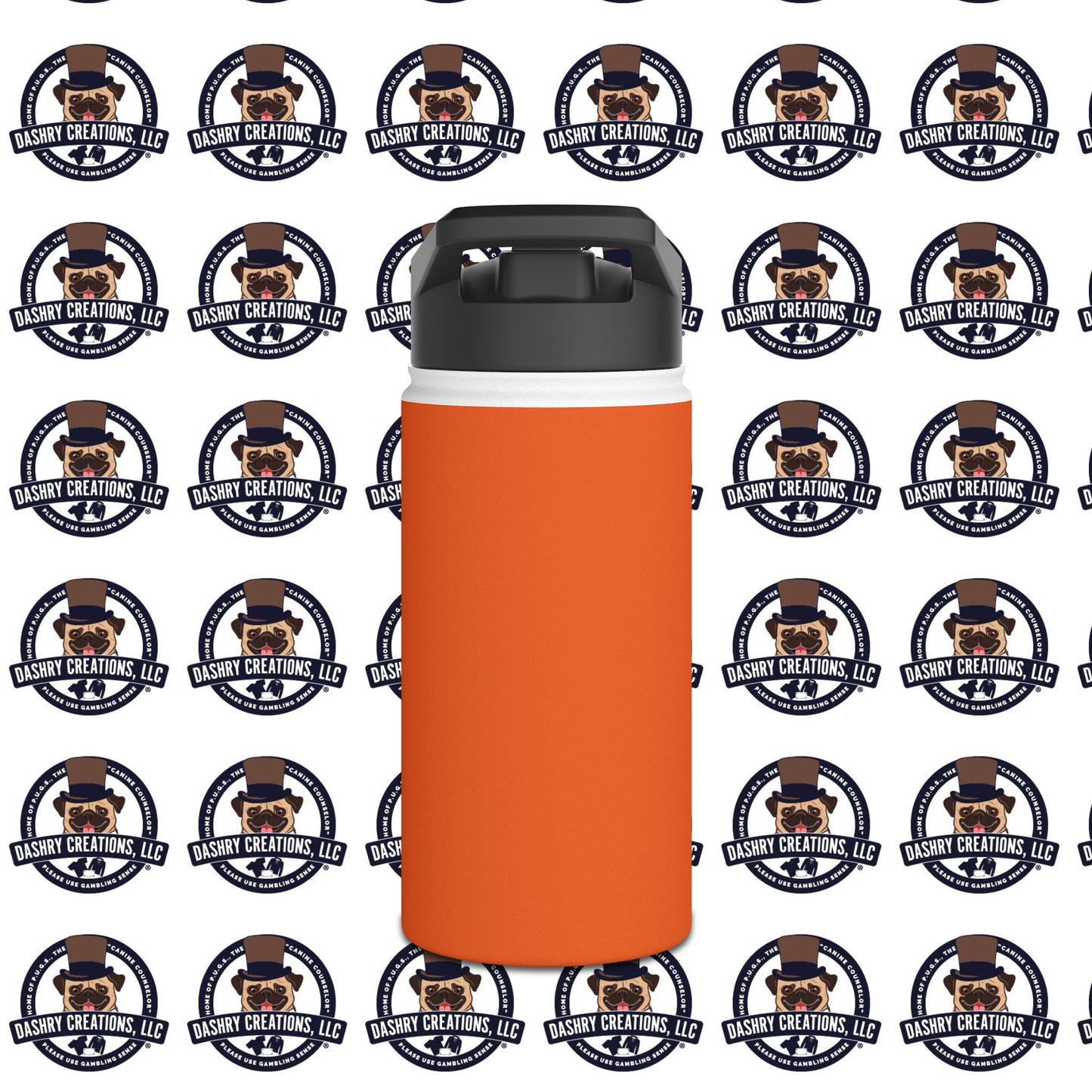 Slots “Everybody’s Got A System” Orange Wool Cap Stainless Steel Water Bottle, Standard Lid