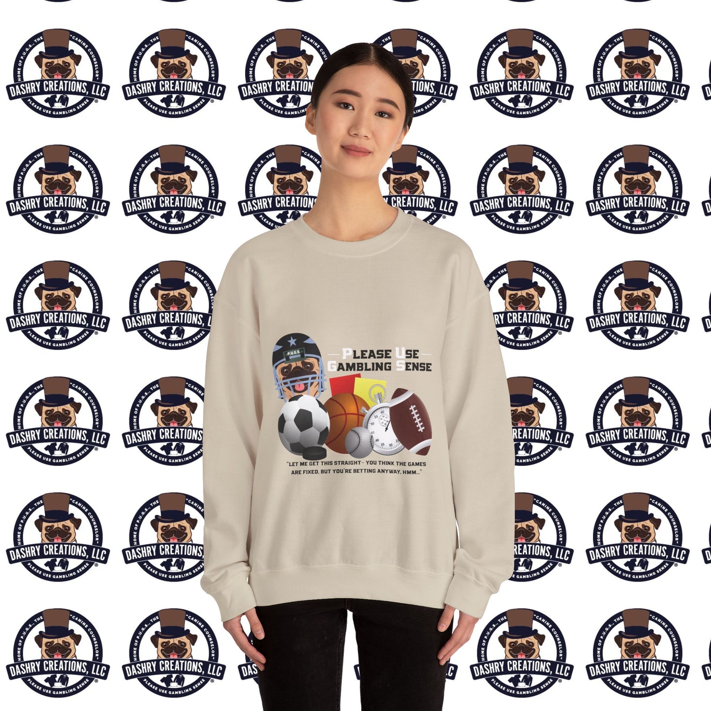 Sports Betting “Games Are Fixed” Helmet Unisex Heavy Blend™ Crewneck Sweatshirt