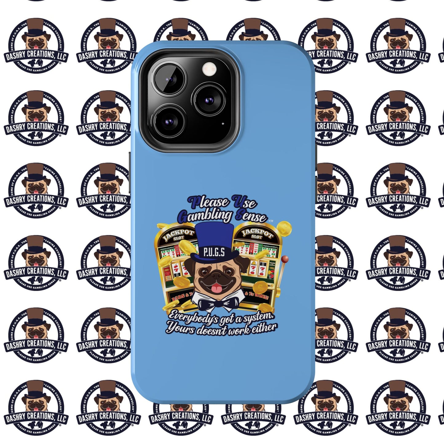 Slots “Everybody’s Got A System” Blue & Black Top Hat Tough Phone Cases