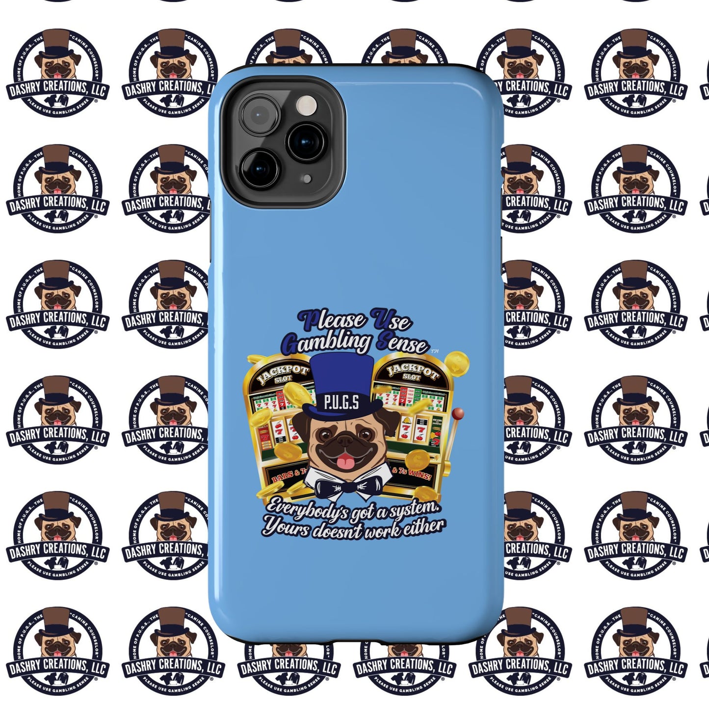 Slots “Everybody’s Got A System” Blue & Black Top Hat Tough Phone Cases