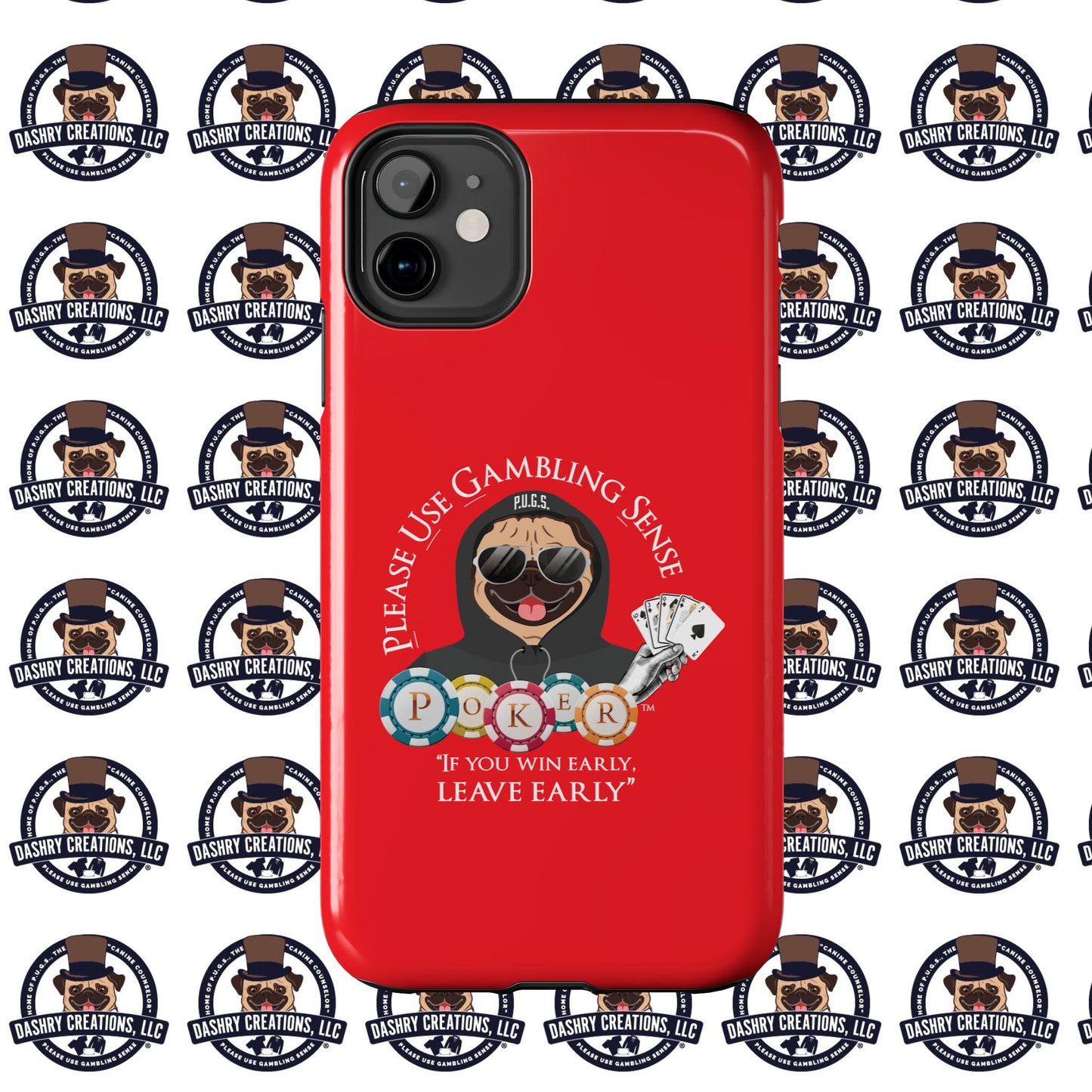 Poker “Win Early Leave” Early Black Hoodie Tough Phone Cases