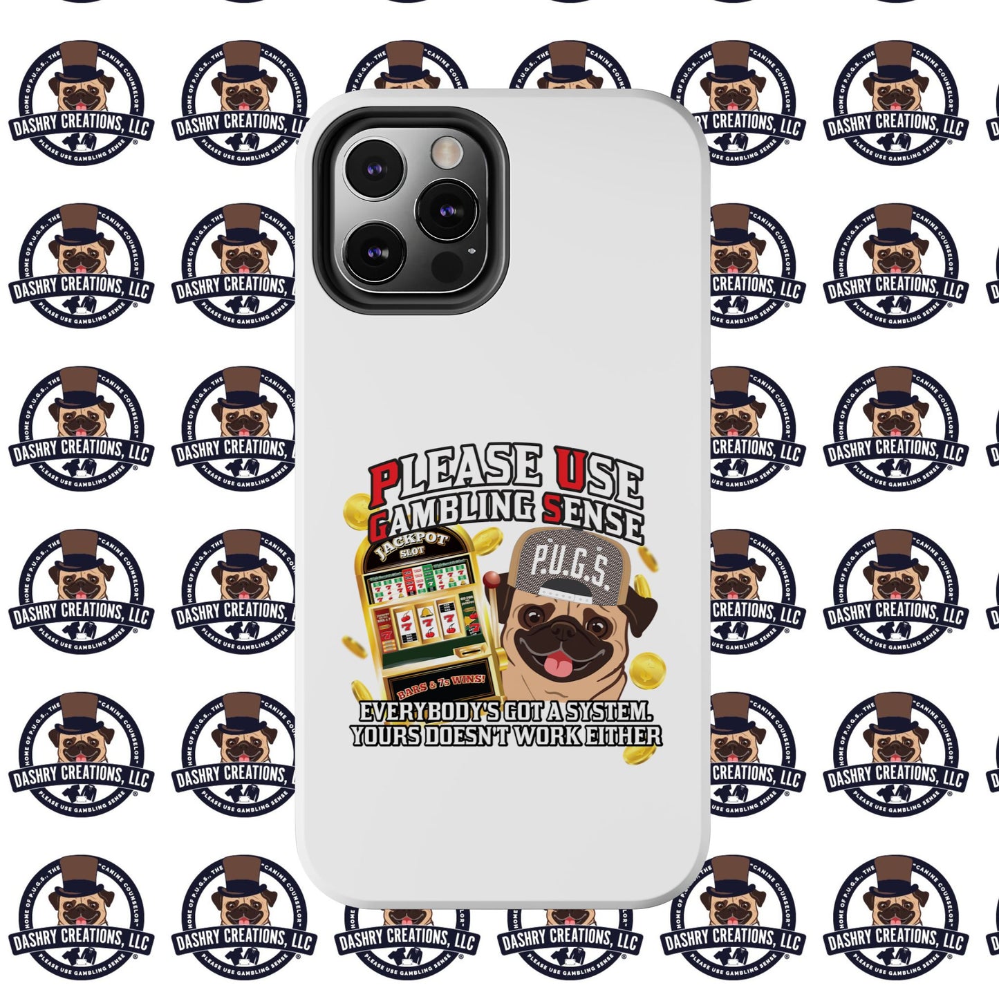 Slots “Everybody’s Got A System” Tan & White Backwards Baseball Cap Tough Phone Cases