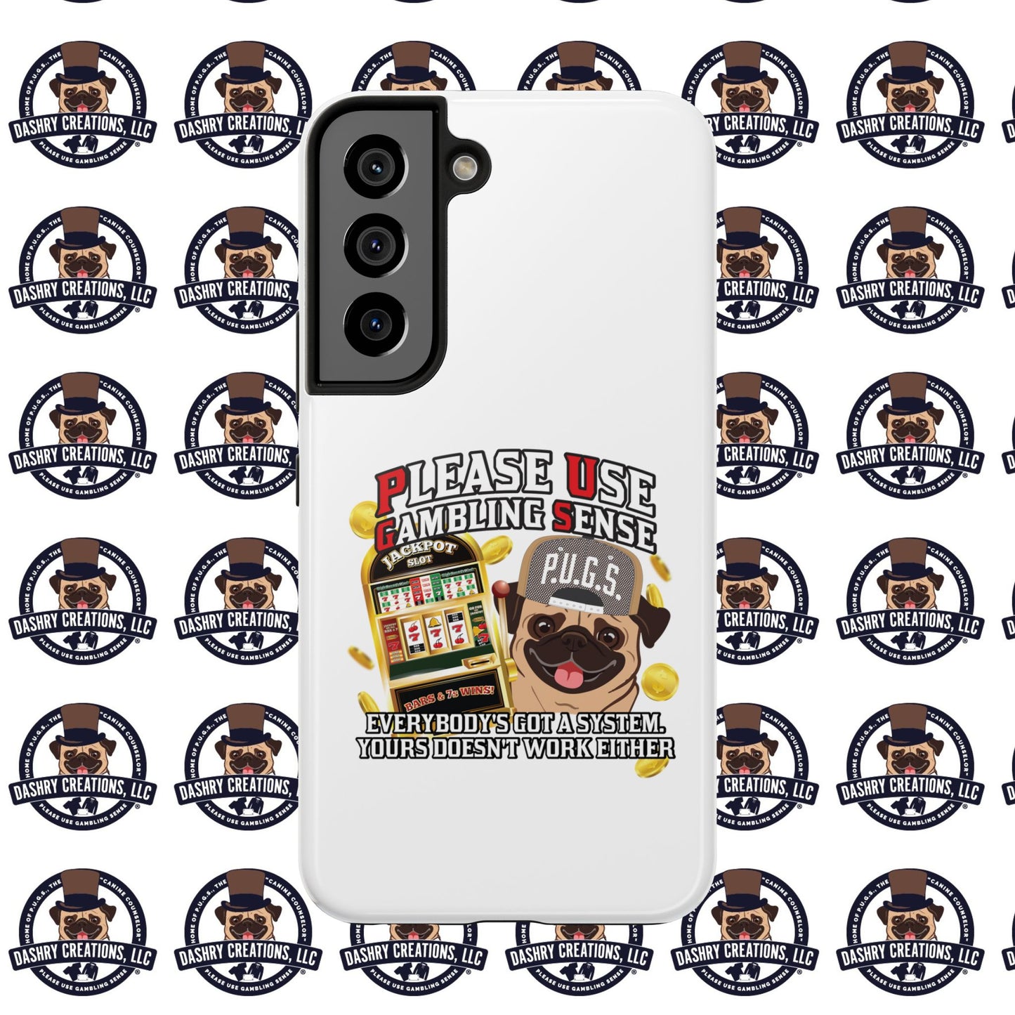 Slots “Everybody’s Got A System” Tan & White Backwards Baseball Cap Tough Phone Cases