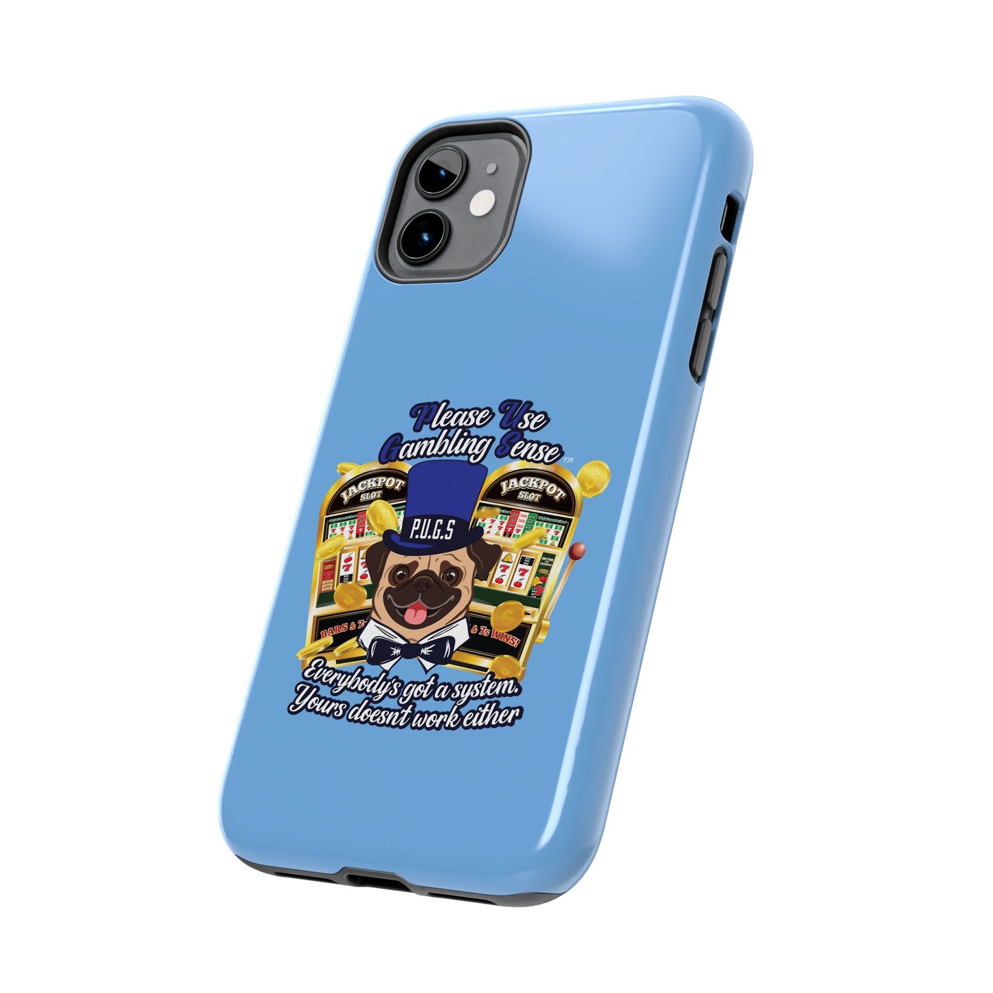 Slots “Everybody’s Got A System” Blue & Black Top Hat Tough Phone Cases